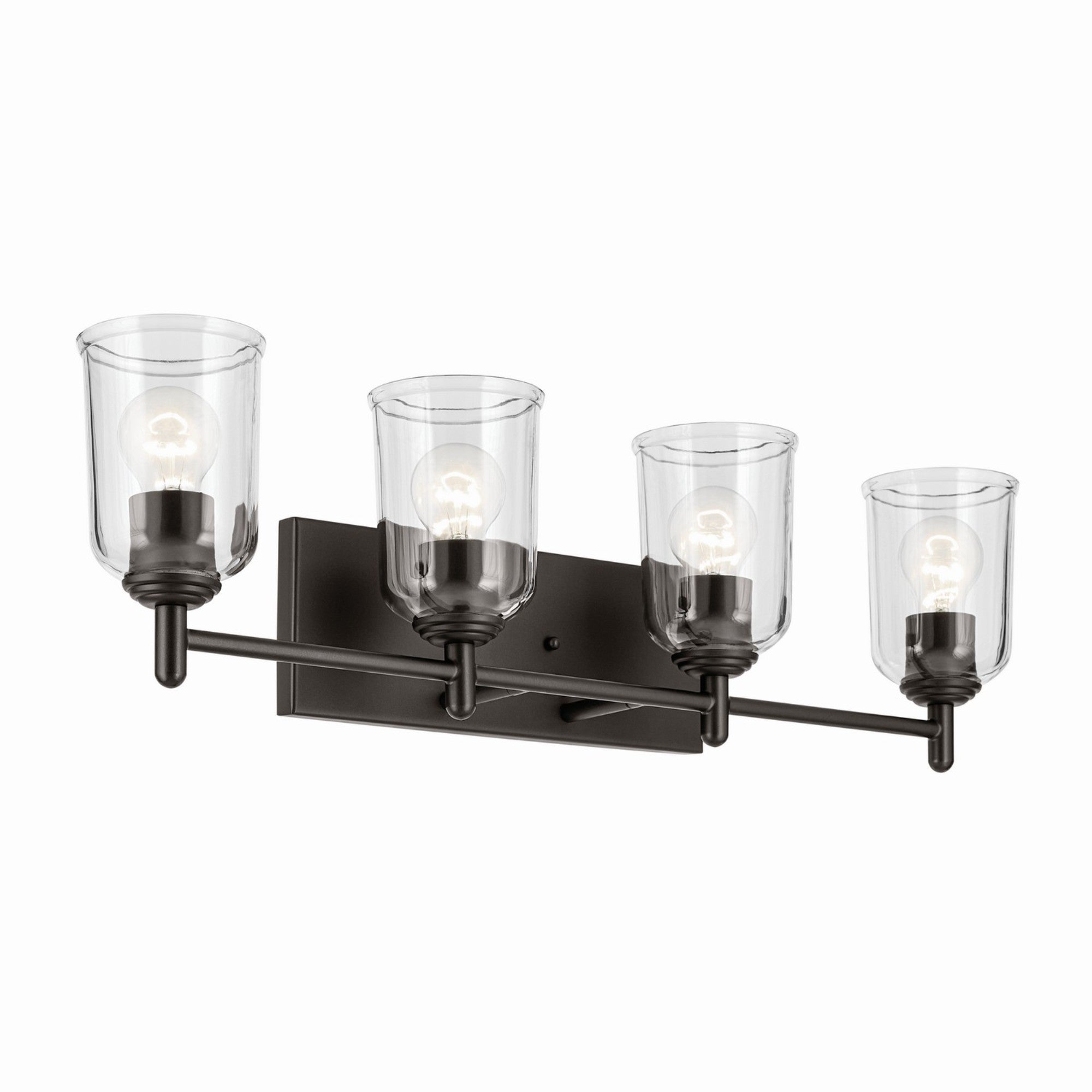 Shailene 30" 4-Light Bath Vanity Light, Olde Bronze Finish, Clear Glass - Bees Lighting