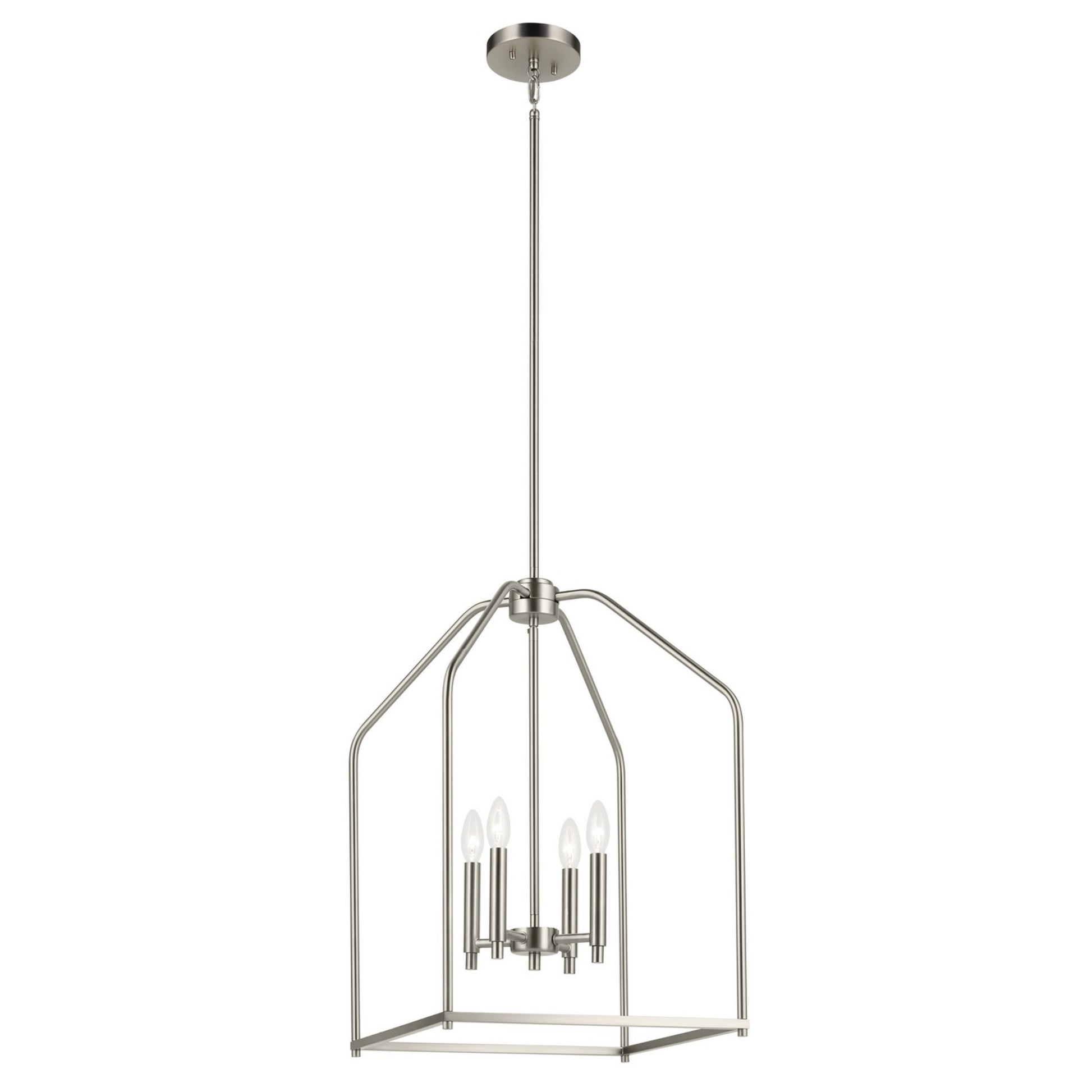 Madden 25" 4-Light Foyer Pendant, Brushed Nickel Finish - Bees Lighting