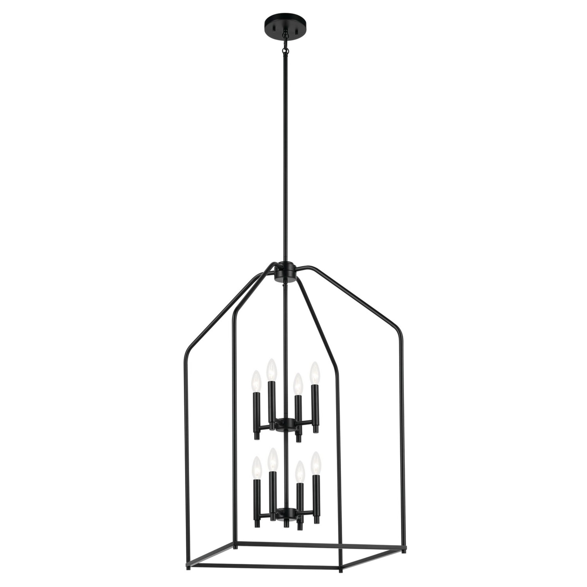 Madden 36" 8-Light Foyer Pendant, Black Finish - Bees Lighting