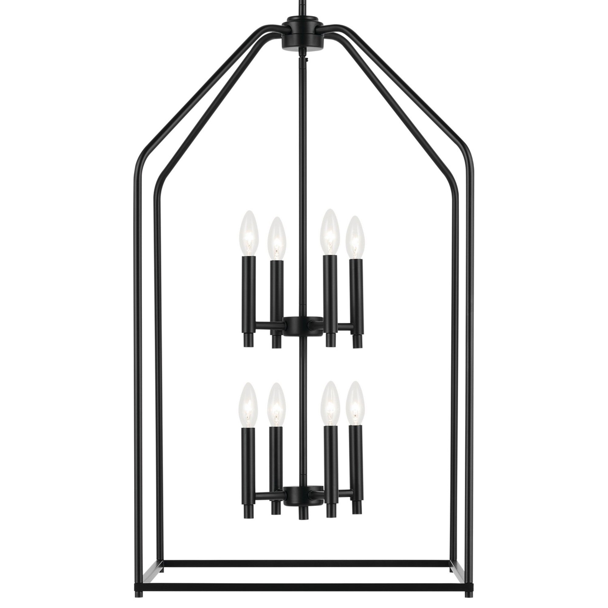 Madden 36" 8-Light Foyer Pendant, Black Finish - Bees Lighting