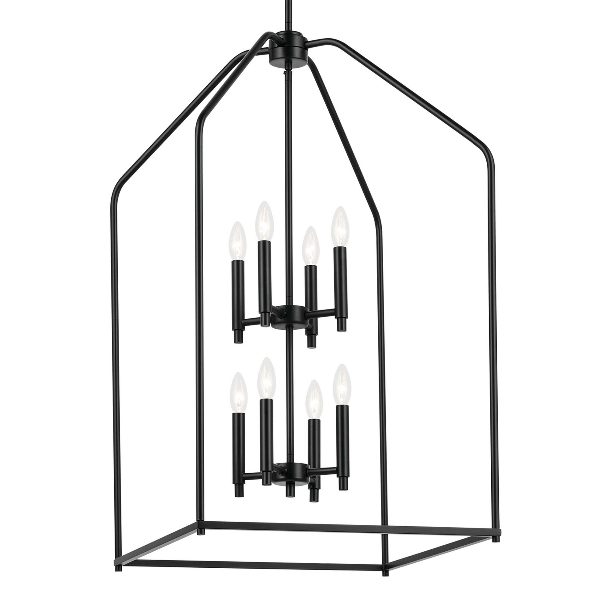 Madden 36" 8-Light Foyer Pendant, Black Finish - Bees Lighting
