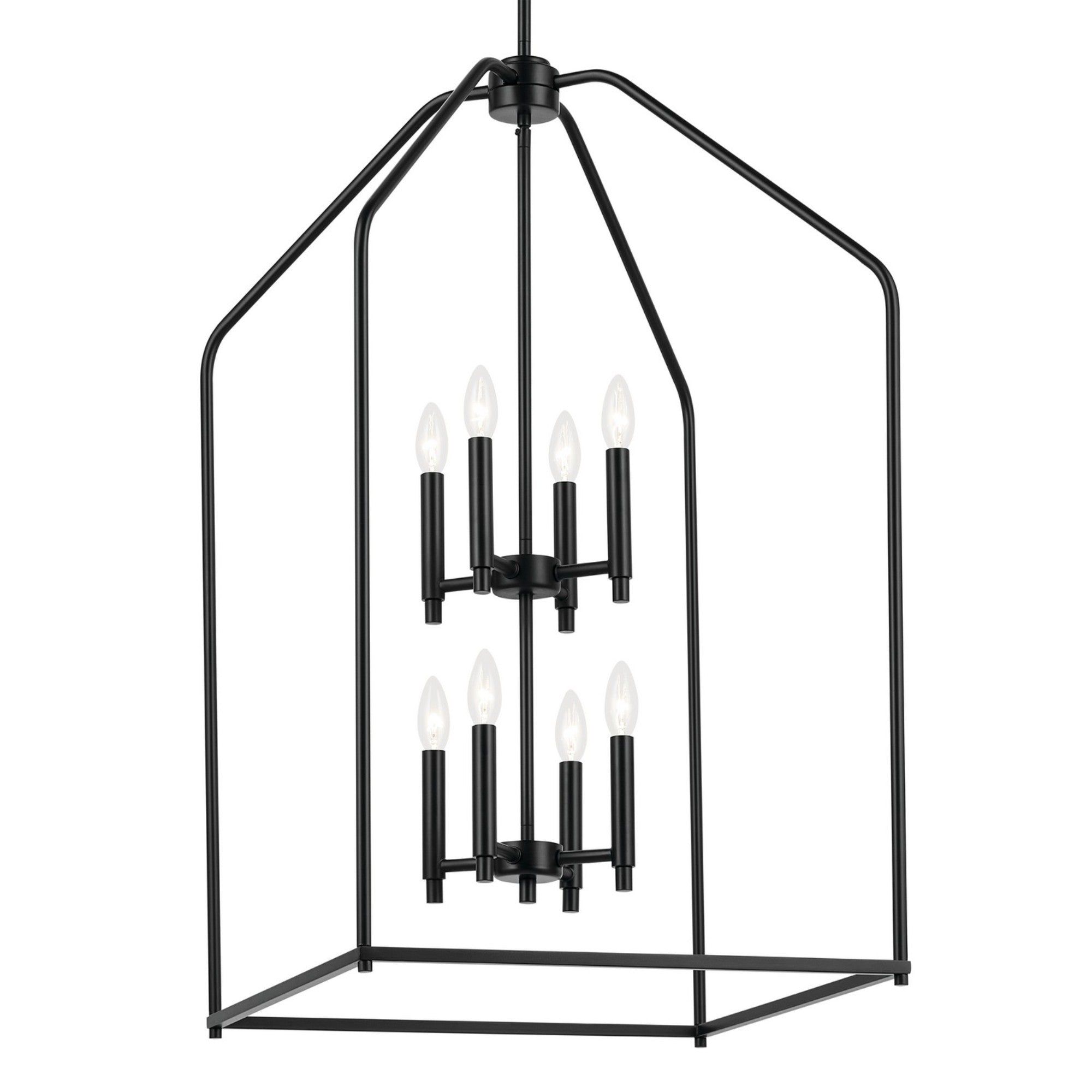 Madden 36" 8-Light Foyer Pendant, Black Finish - Bees Lighting