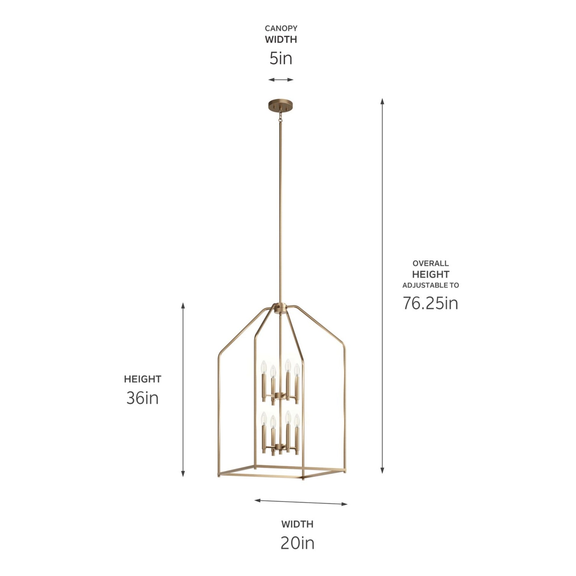 Madden 36" 8-Light Foyer Pendant, Champagne Bronze Finish - Bees Lighting