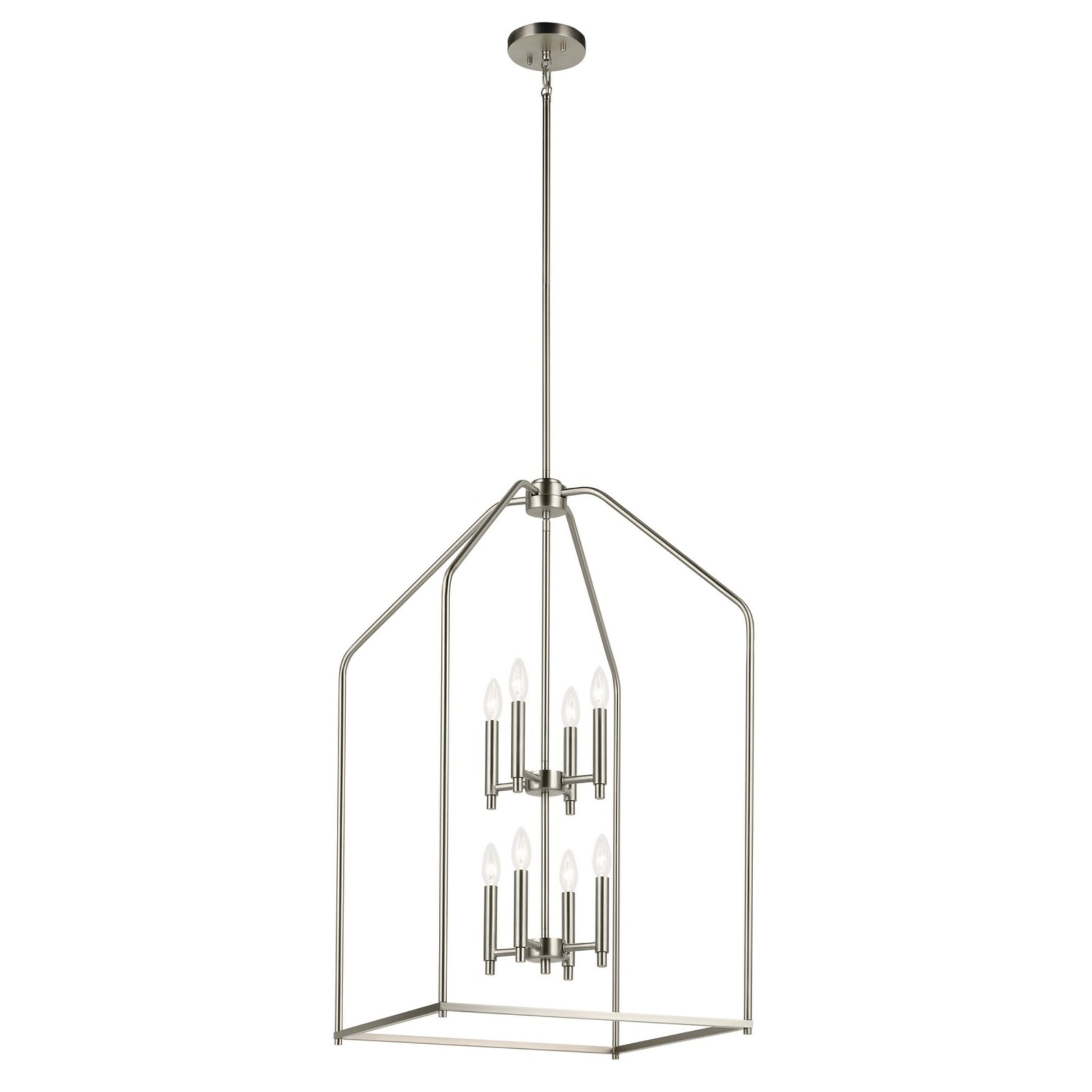 Madden 36" 8-Light Foyer Pendant, Brushed Nickel Finish - Bees Lighting