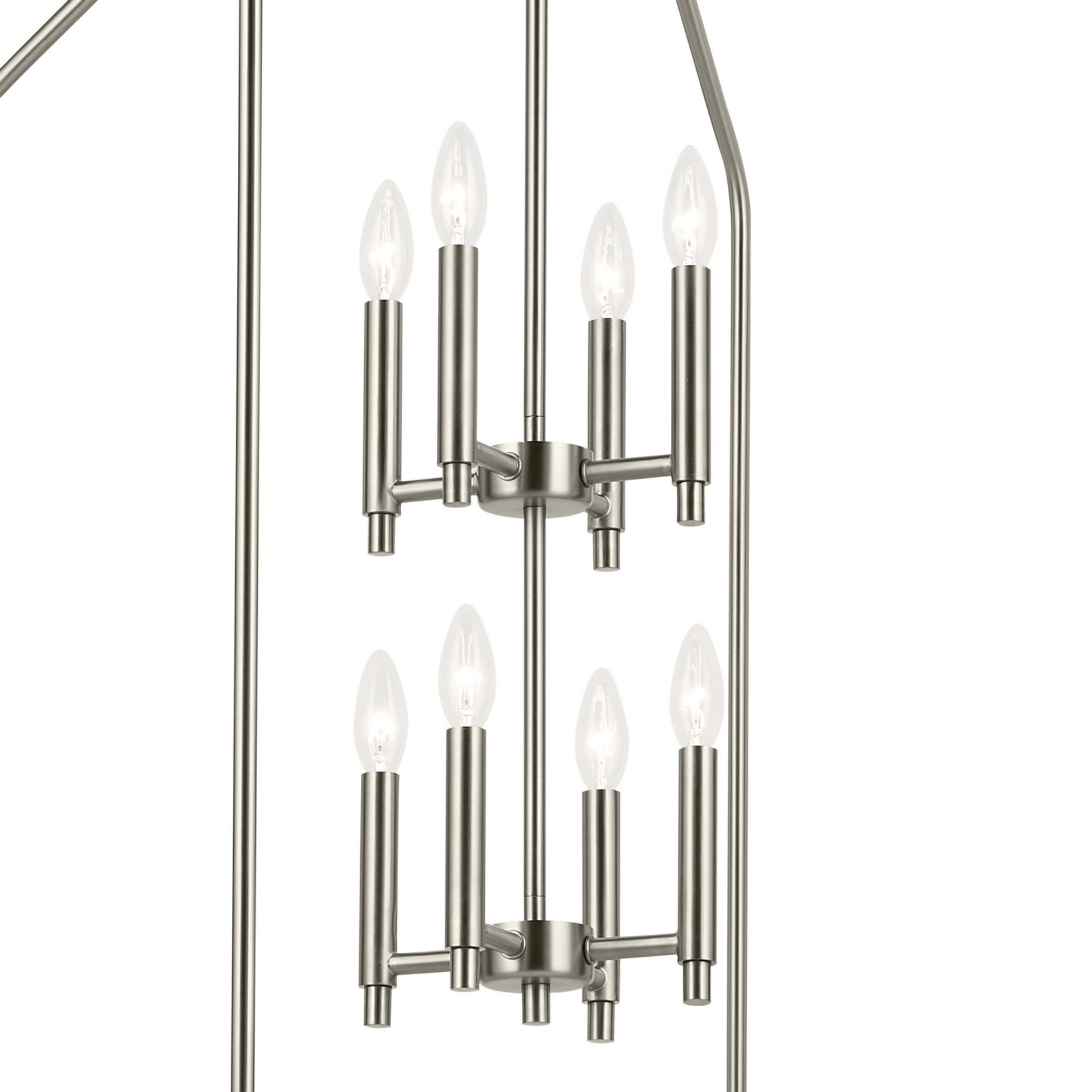Madden 36" 8-Light Foyer Pendant, Brushed Nickel Finish - Bees Lighting
