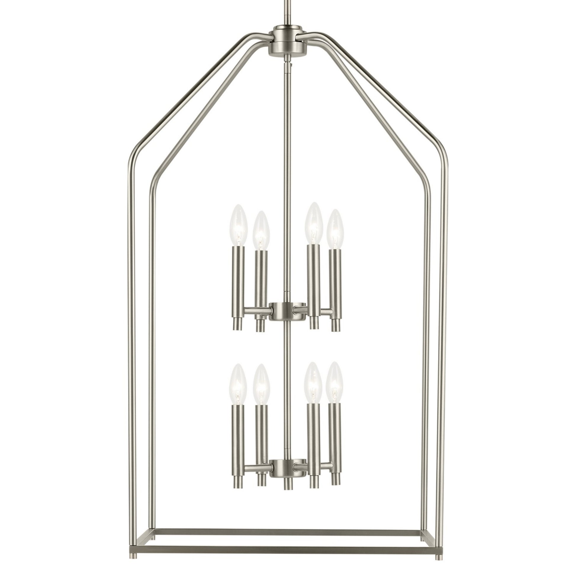 Madden 36" 8-Light Foyer Pendant, Brushed Nickel Finish - Bees Lighting