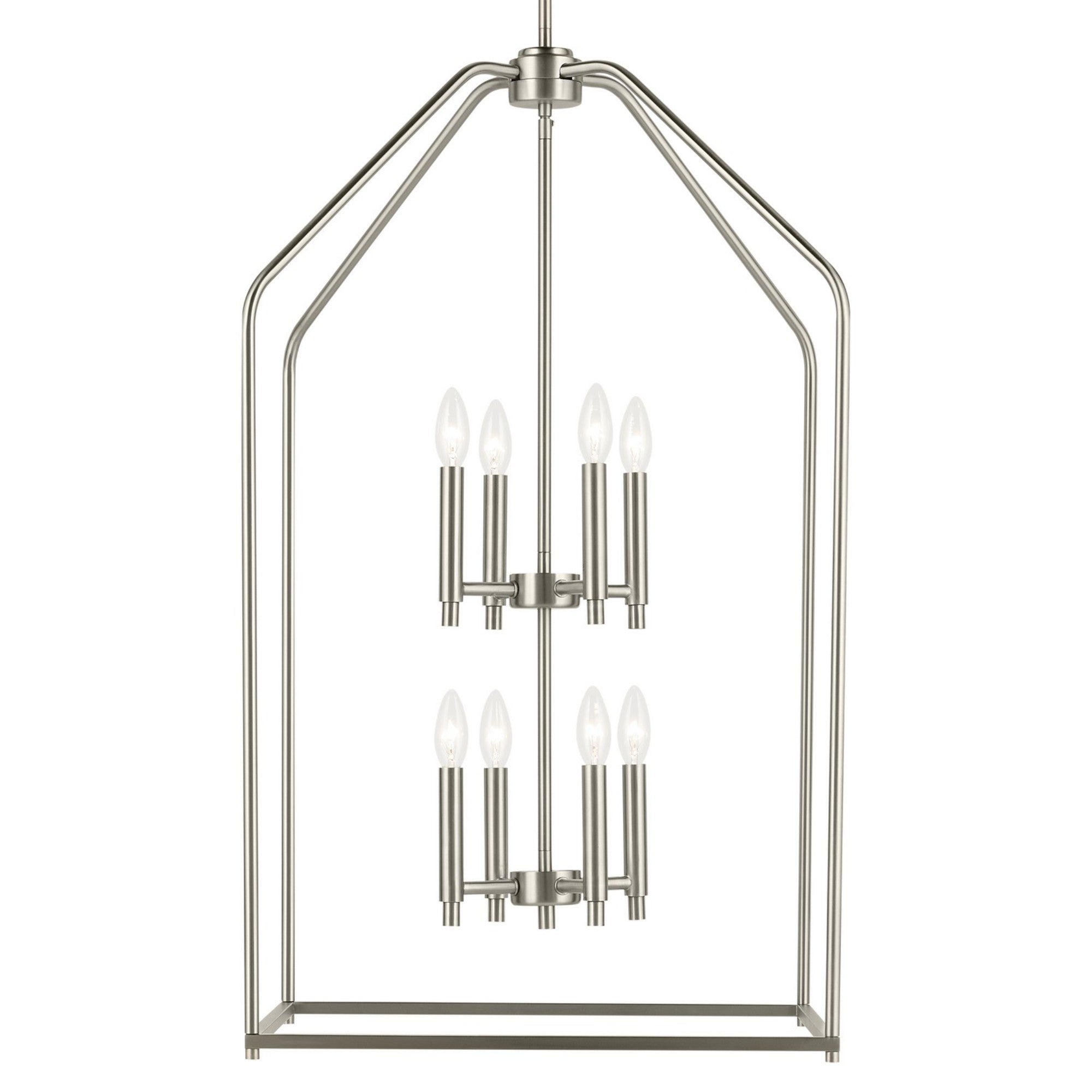 Madden 36" 8-Light Foyer Pendant, Brushed Nickel Finish - Bees Lighting