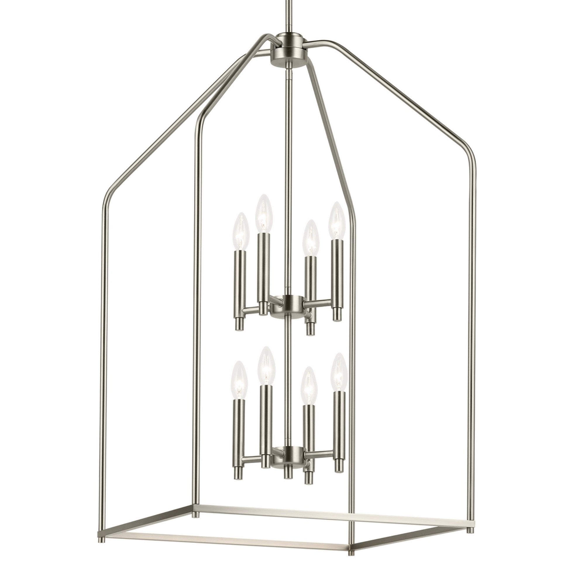 Madden 36" 8-Light Foyer Pendant, Brushed Nickel Finish - Bees Lighting