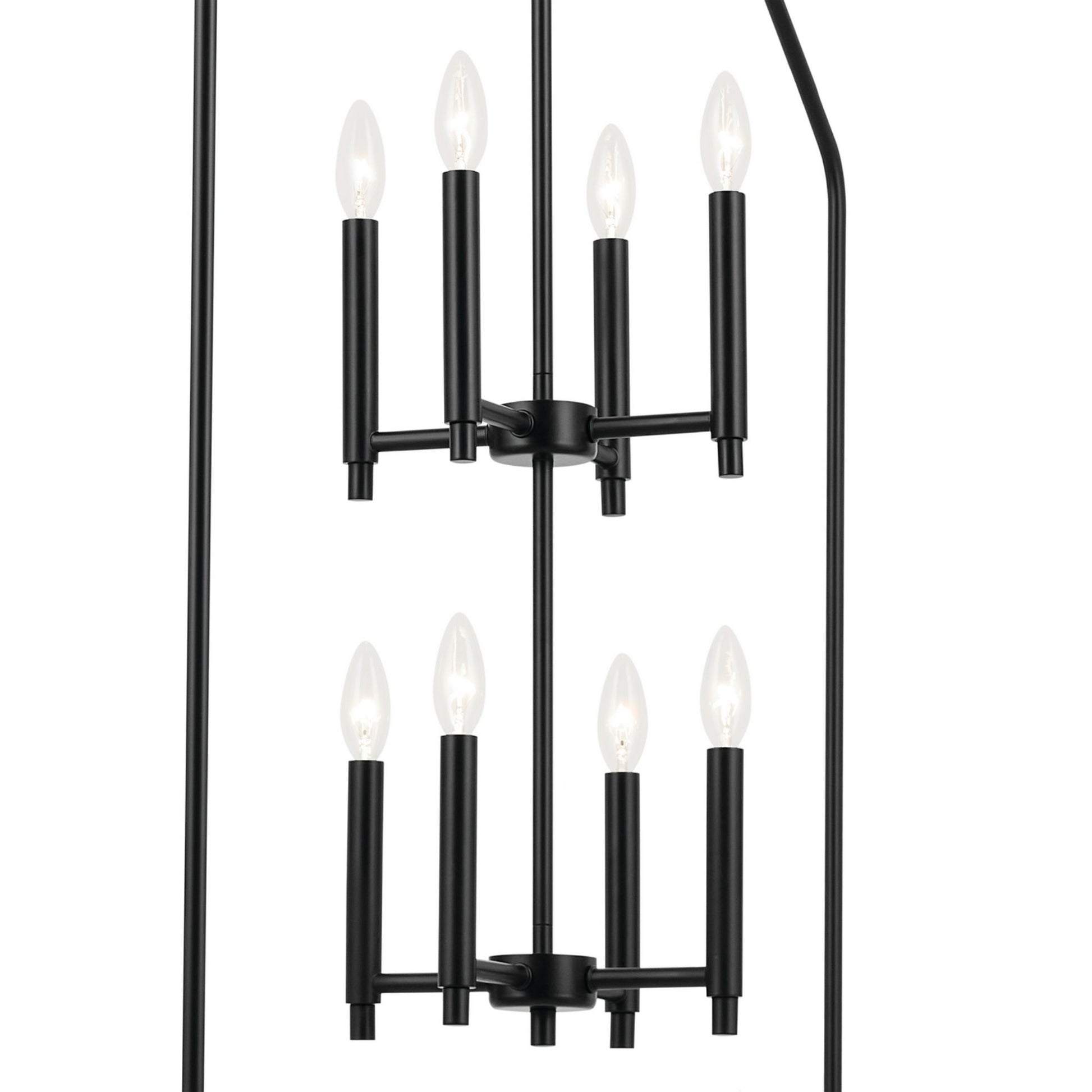 Madden 43" 8-Light Foyer Pendant, Black Finish - Bees Lighting