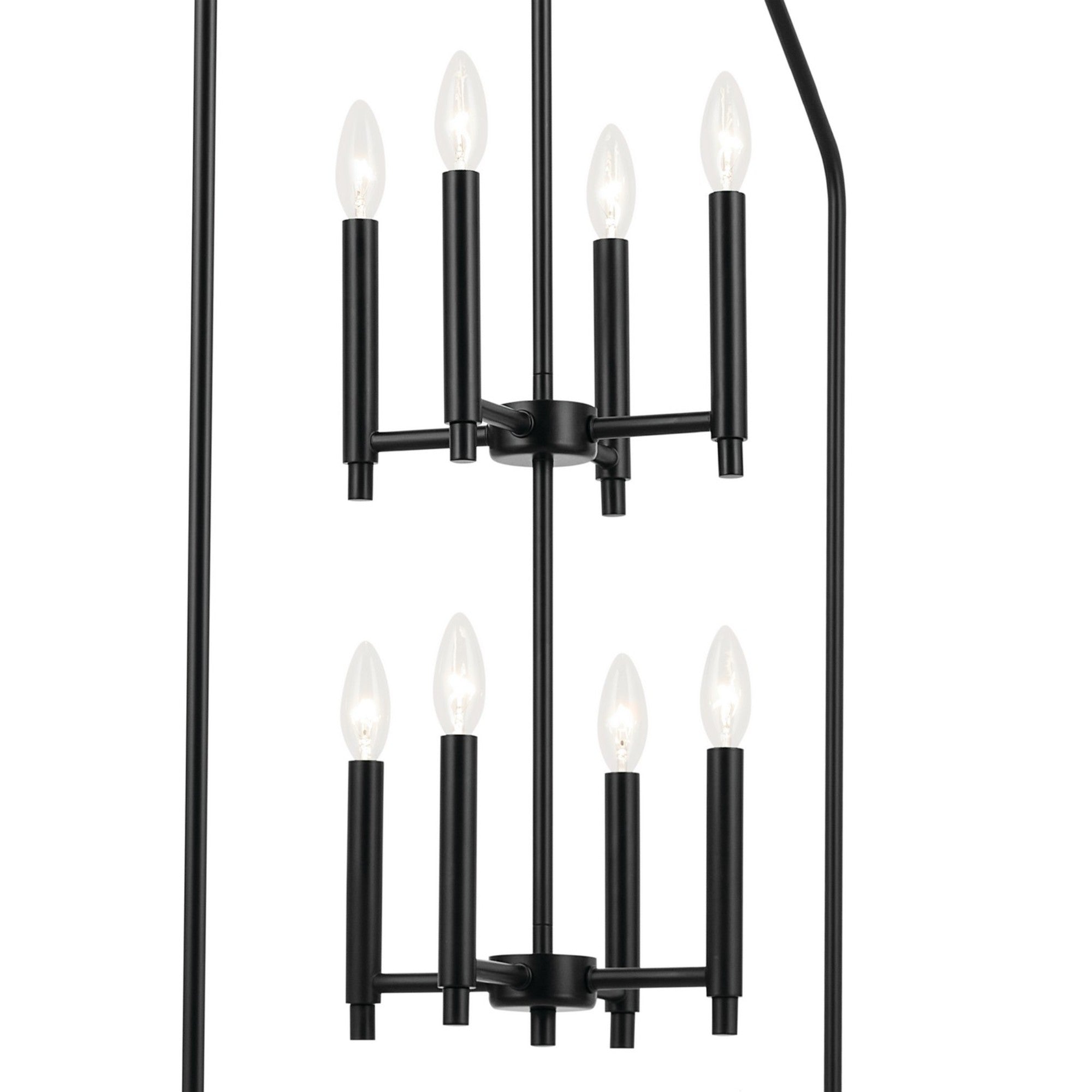 Madden 43" 8-Light Foyer Pendant, Black Finish - Bees Lighting