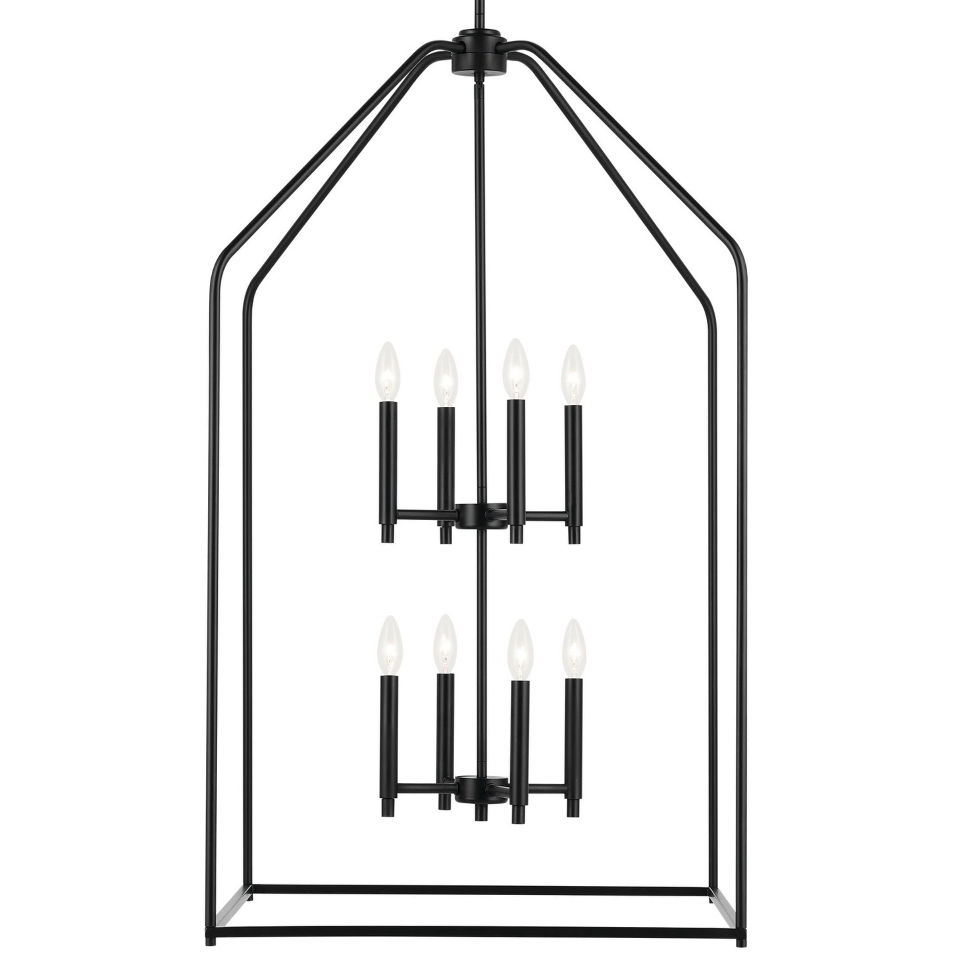 Madden 43" 8-Light Foyer Pendant, Black Finish - Bees Lighting