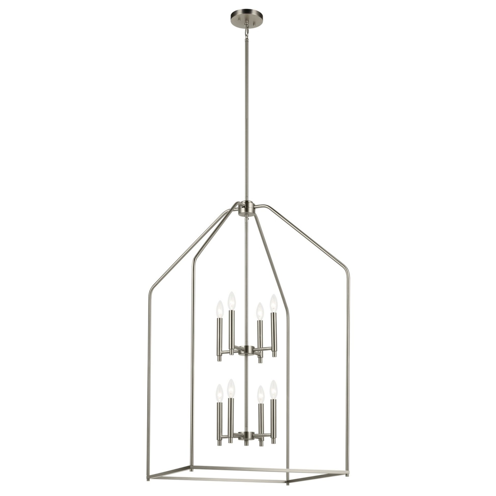 Madden 43" 8-Light Foyer Pendant, Brushed Nickel Finish - Bees Lighting