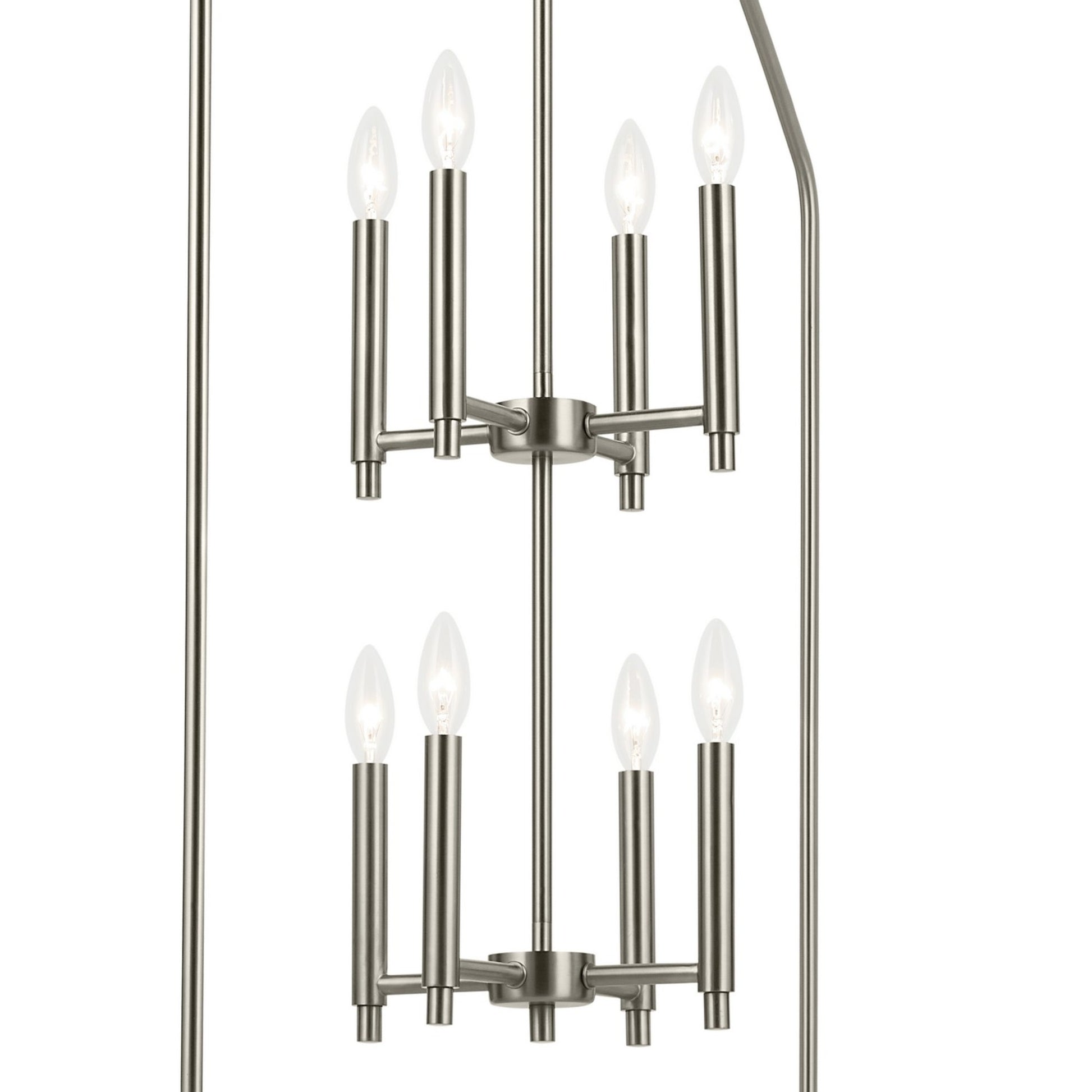 Madden 43" 8-Light Foyer Pendant, Brushed Nickel Finish - Bees Lighting