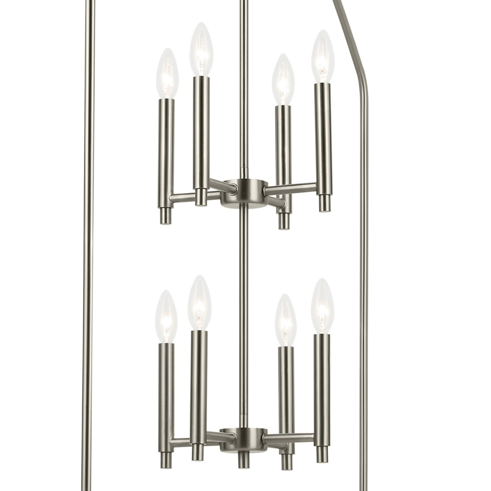 Madden 43" 8-Light Foyer Pendant, Brushed Nickel Finish - Bees Lighting