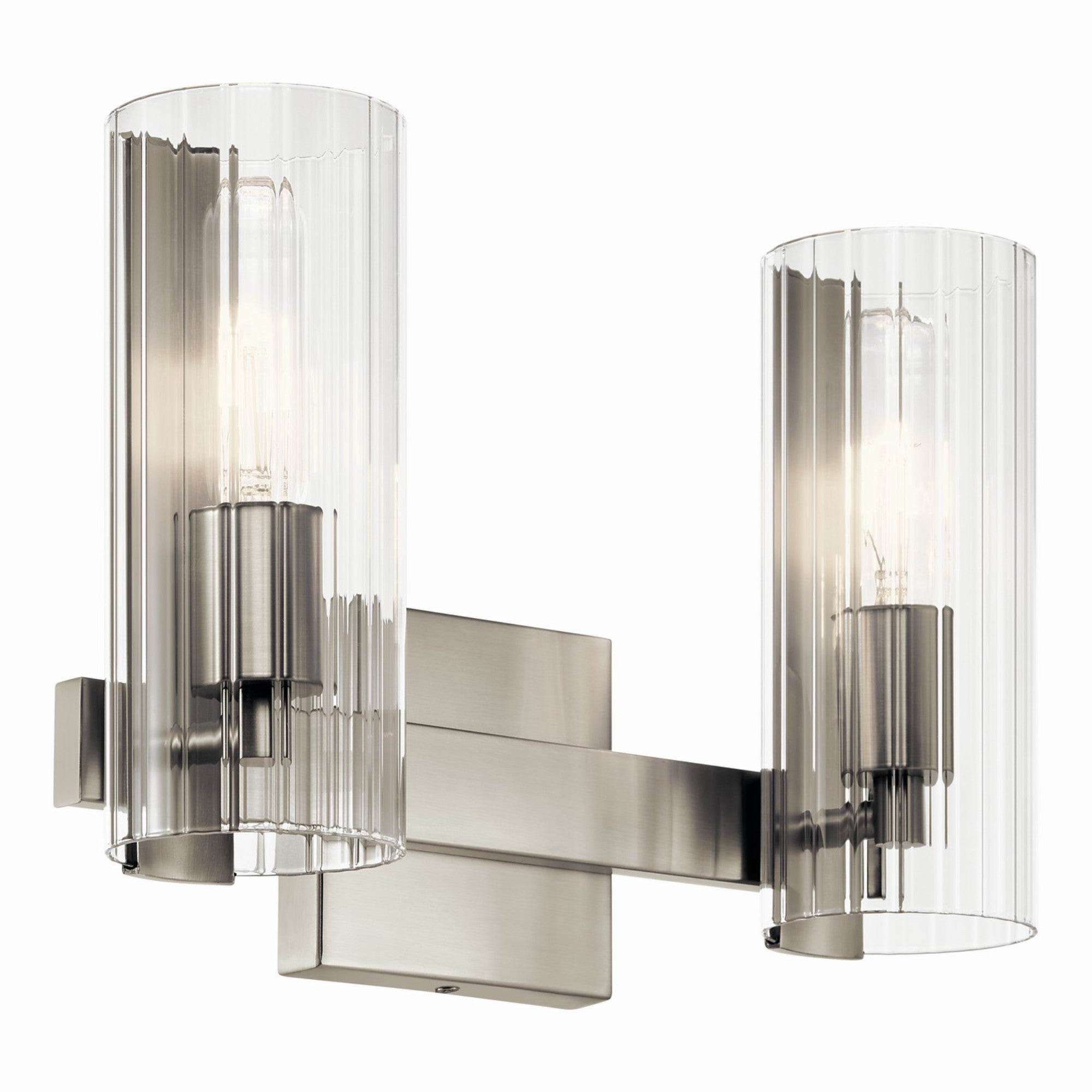 Jemsa 14" 2-Light Vanity Light, Brushed Nickel Finish - Bees Lighting