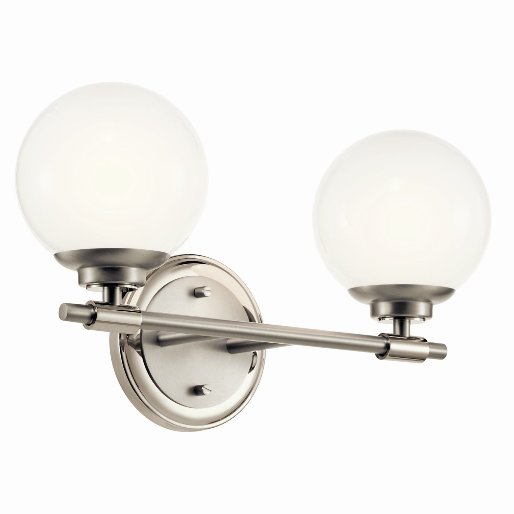 Benno 15" 2-Light Vanity Light, Polished Nickel Finish - Bees Lighting