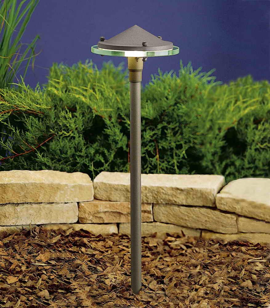Glass and Metal Path Light, Textured Architectural Bronze - Bees Lighting