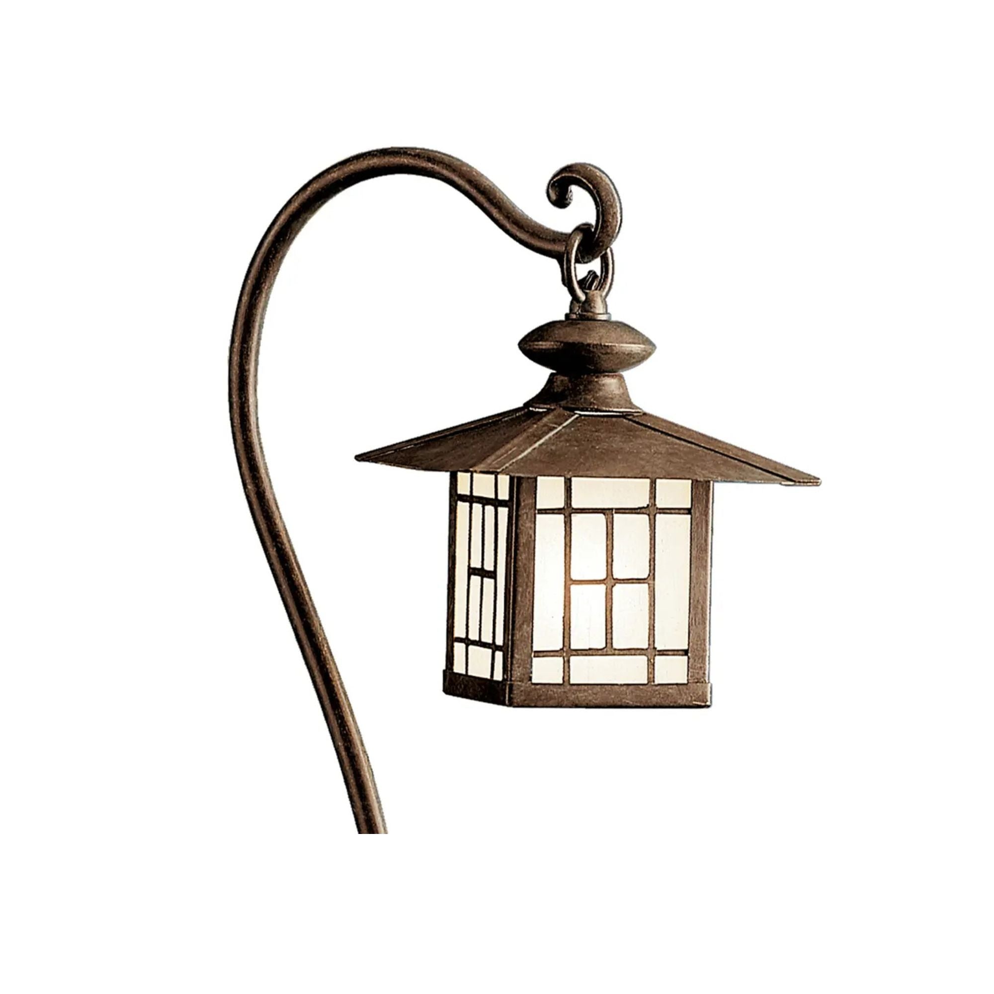 Mission Lantern Path Light, Brass, Patina Bronze