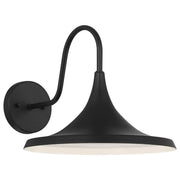 Pella 13" LED Outdoor Wall Sconce, Black Finish - Bees Lighting