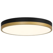 Coco 15" LED Flush Mount, Black / Antique Brushed Brass Finish - Bees Lighting