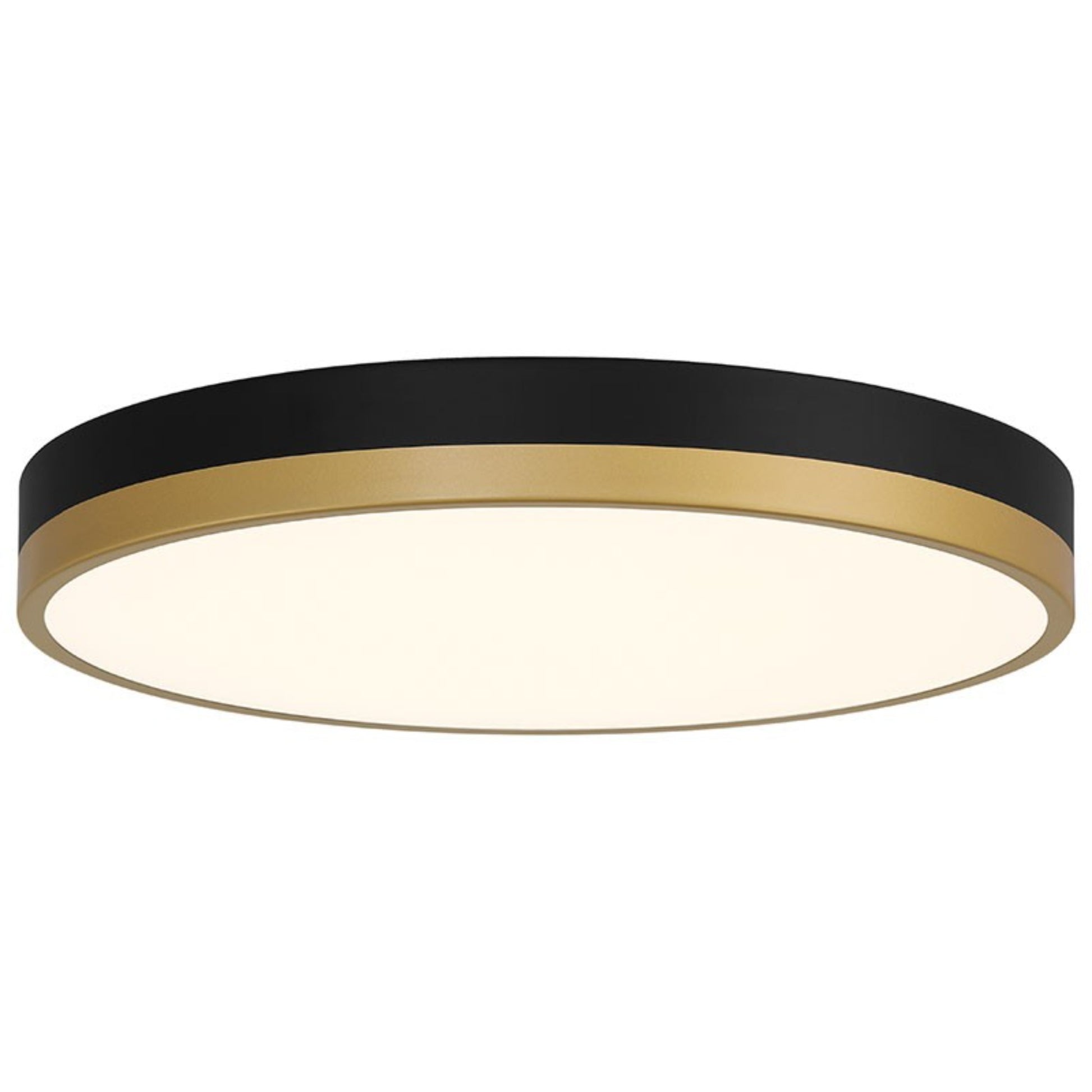 Coco 15" LED Flush Mount, Black / Antique Brushed Brass Finish - Bees Lighting