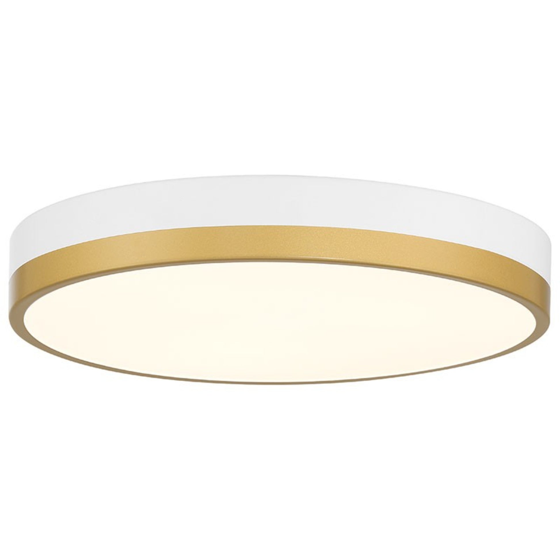 Coco 15" LED Flush Mount, White / Antique Brushed Brass Finish - Bees Lighting