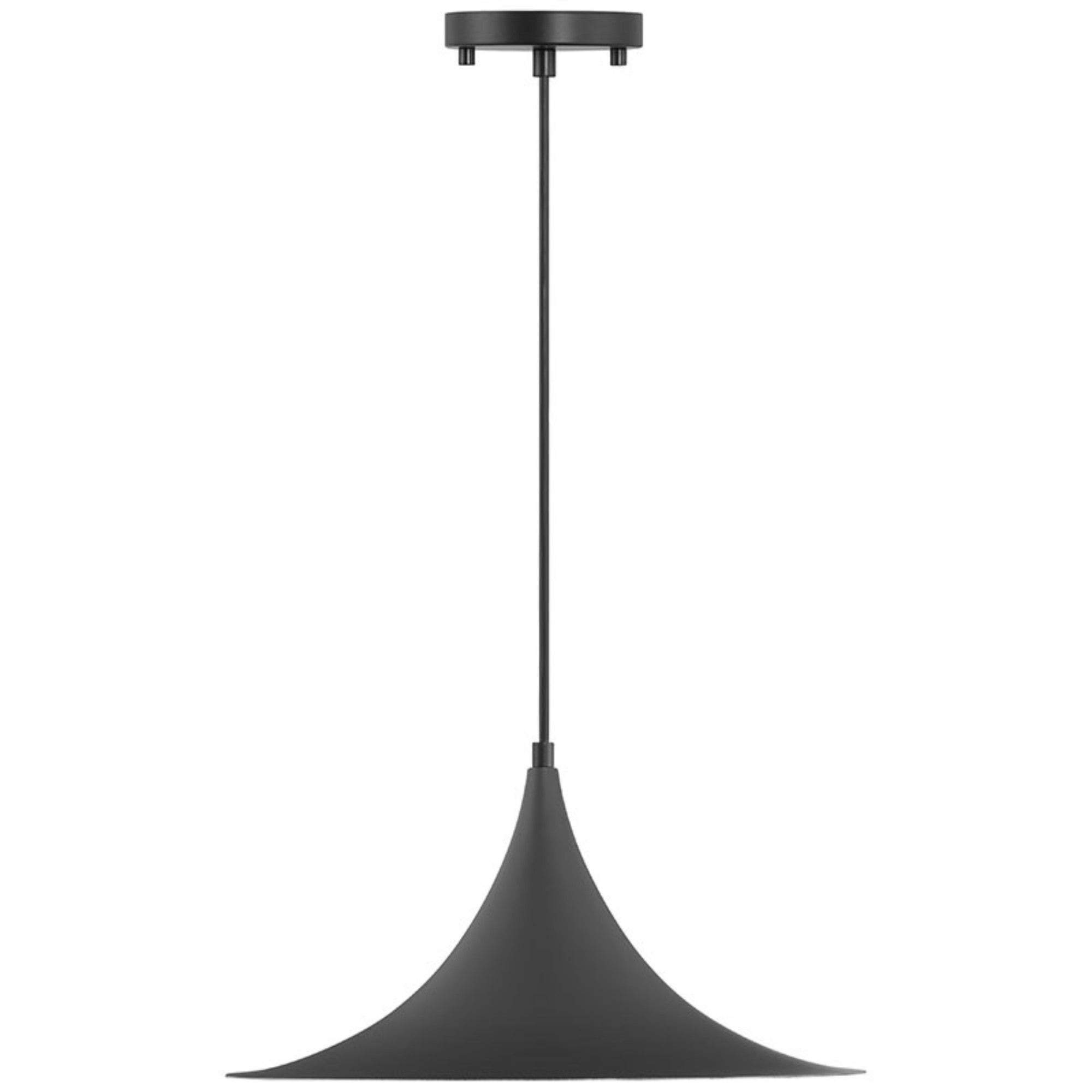 Costa 16" LED Pendant, Matte Black Finish