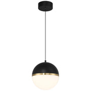 Unity 10" LED Pendant, Black with Antique Brushed Brass Finish - Bees Lighting