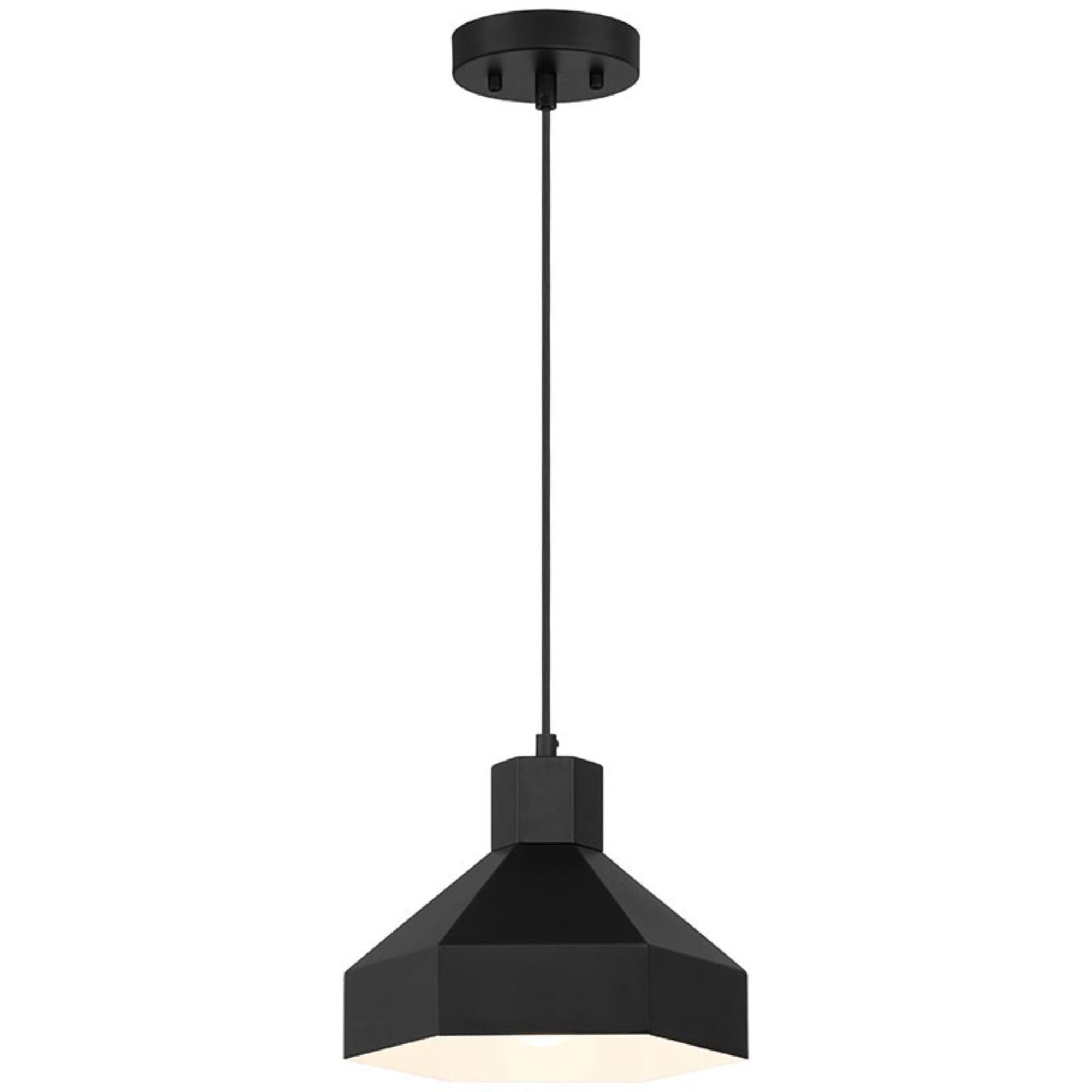 Poly 11" Pendant, Matte Black Finish
