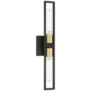 Tyne 21" LED Wall Sconce, Black with Antique Brushed Brass Finish - Bees Lighting