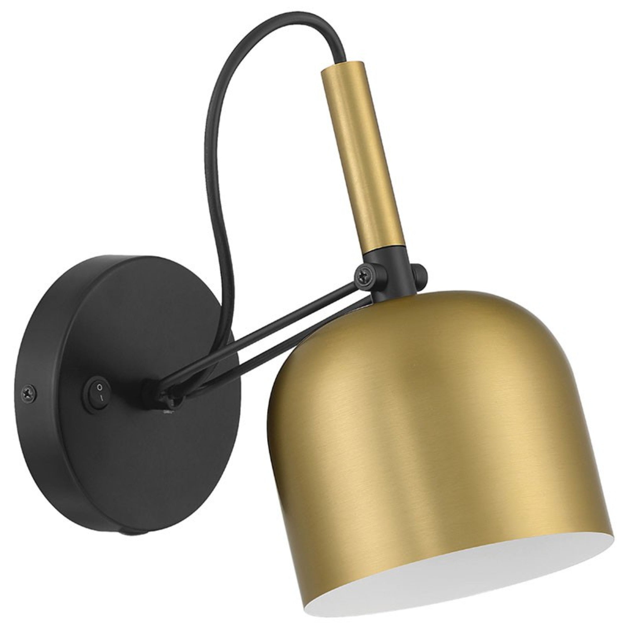 Porto 10" LED Reading Light, Antique Brushed Brass with Black Finish - Bees Lighting