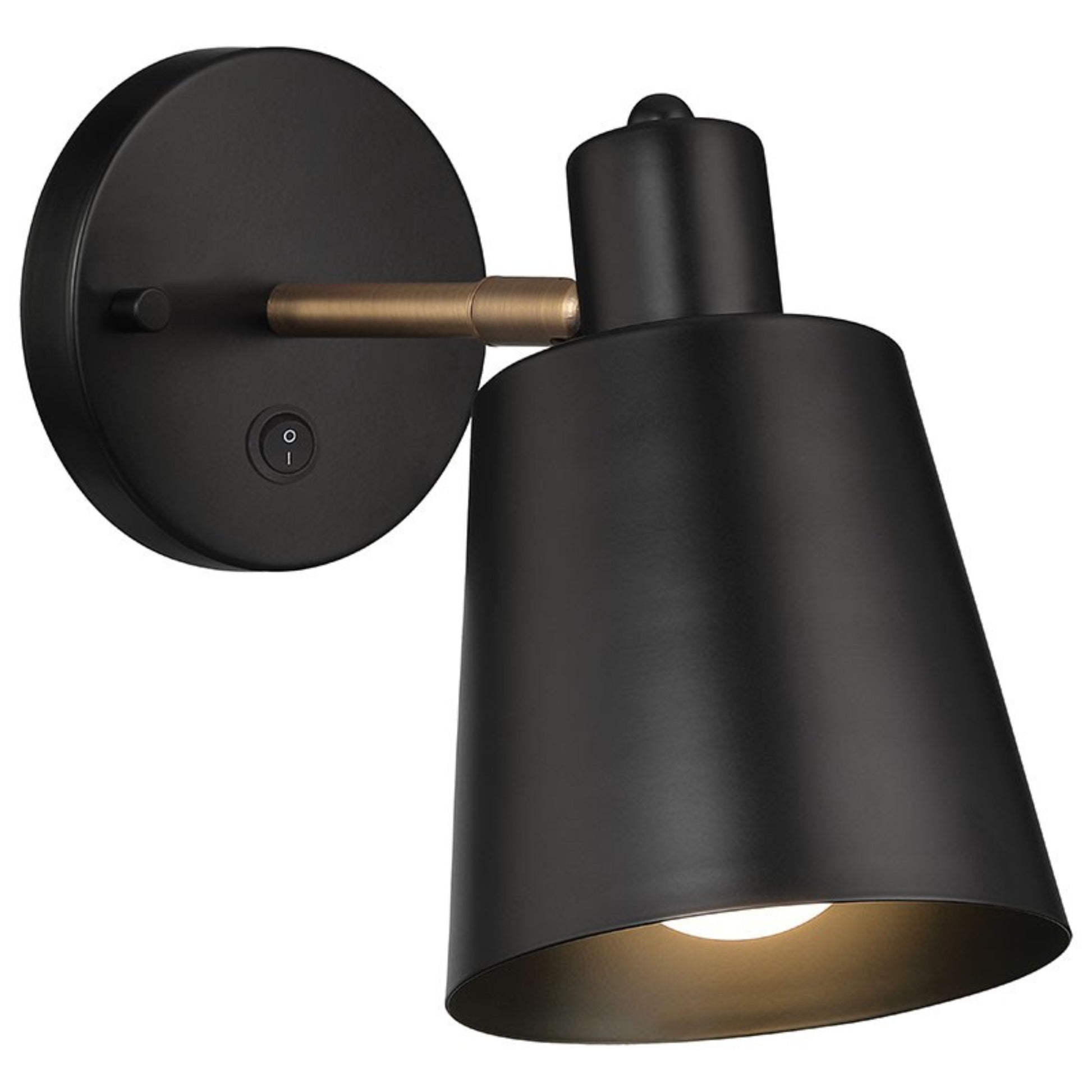 Dalton 9" Wall Sconce, Black with Antique Brushed Brass Finish - Bees Lighting