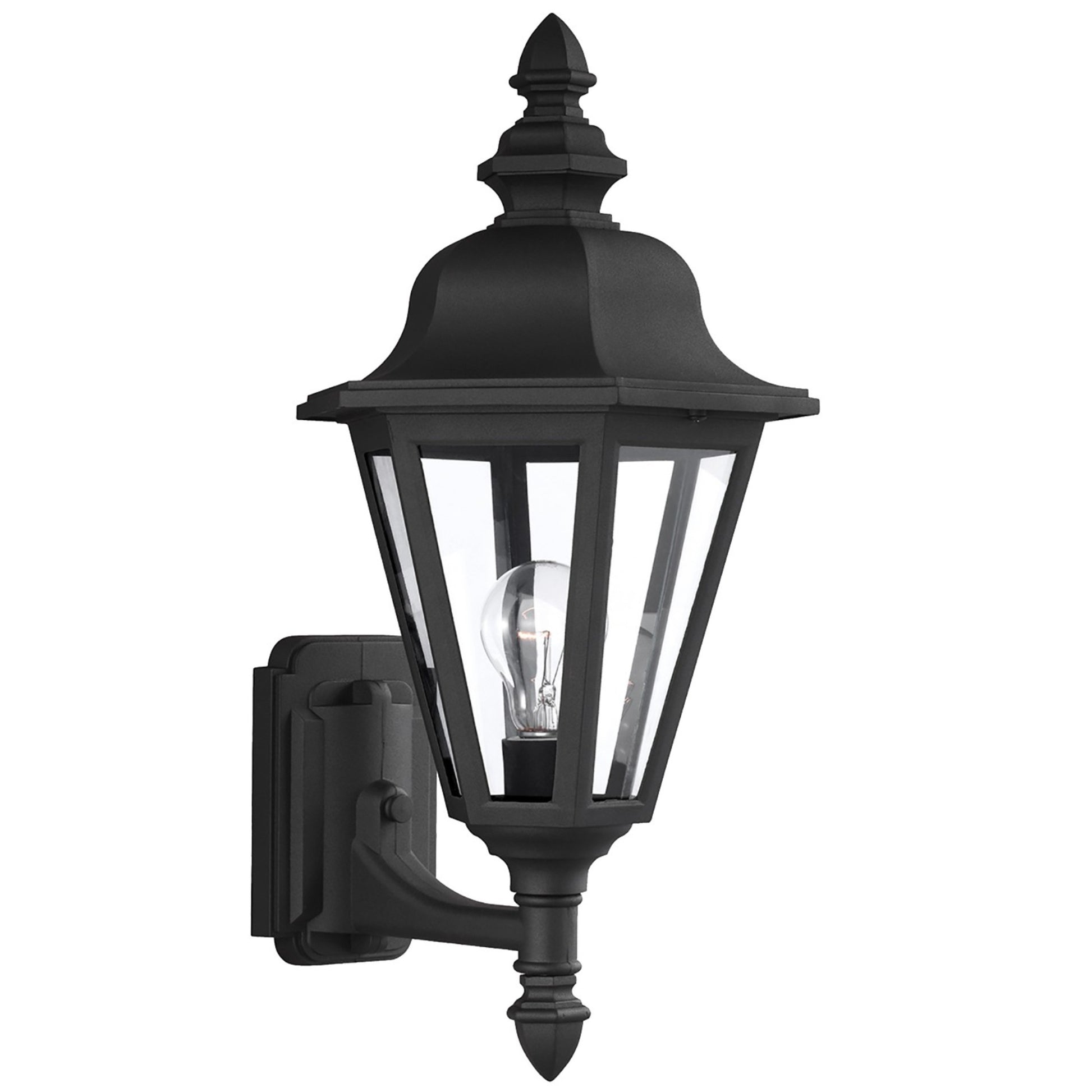 Brentwood 20" Outdoor Wall Lantern, Black Finish - Bees Lighting