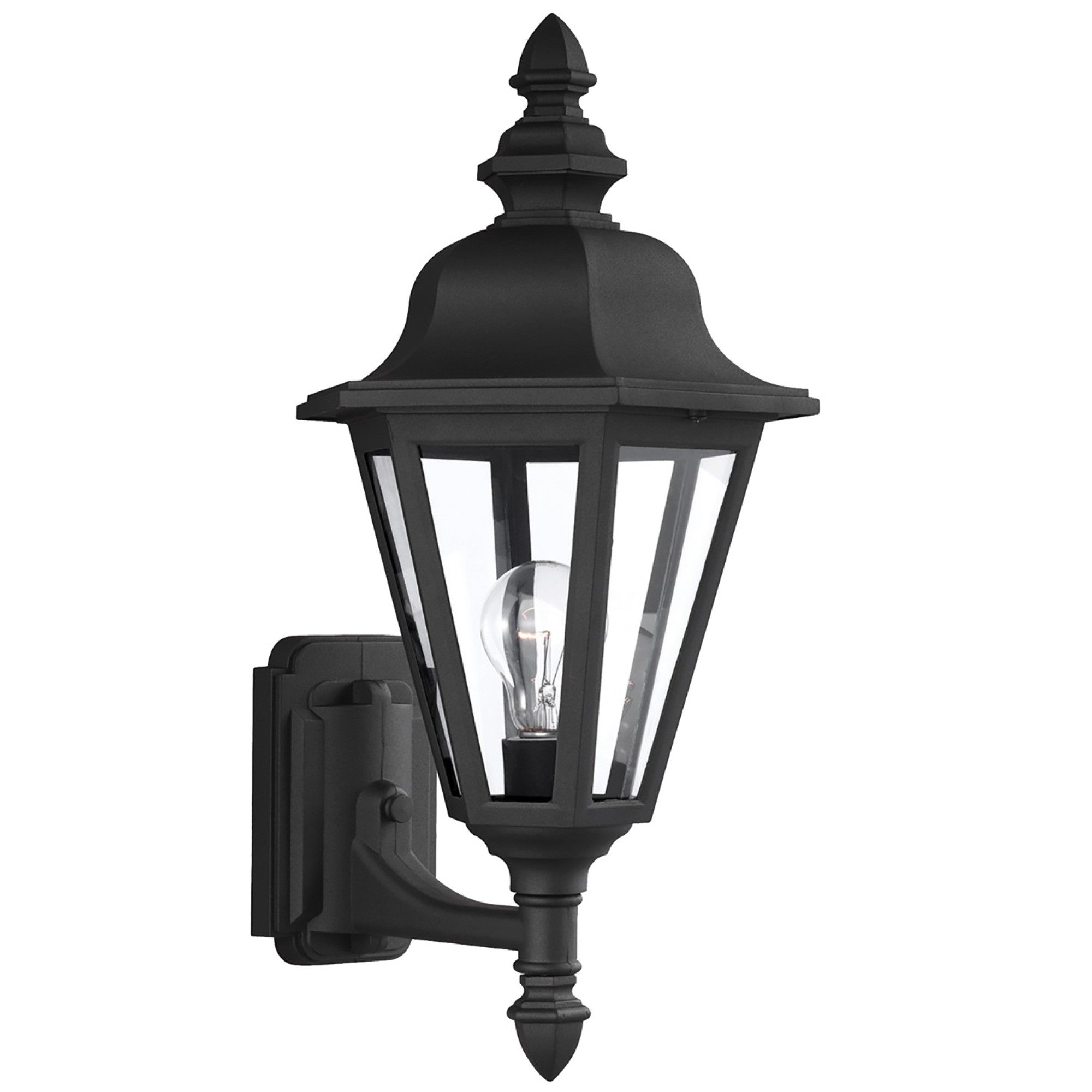 Brentwood 20" Outdoor Wall Lantern, Black Finish - Bees Lighting