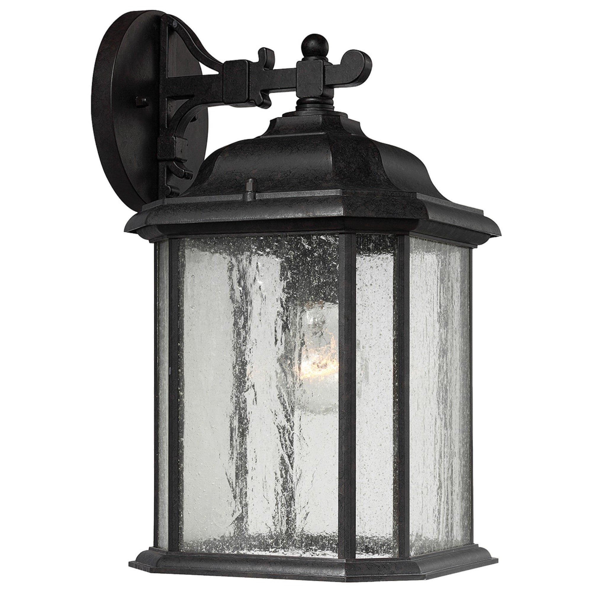 Kent 16" Outdoor Wall Lantern, Oxford Bronze Finish with Clear Seeded Glass - Bees Lighting