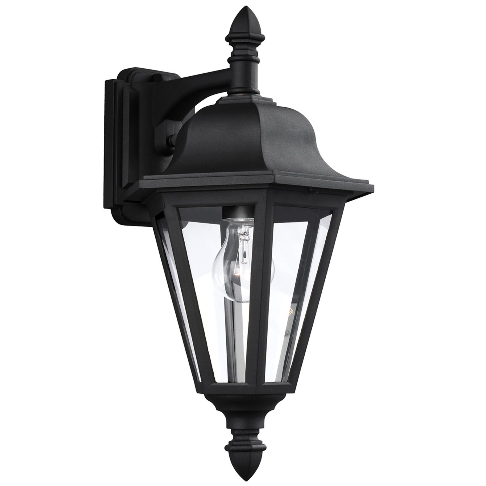 Brentwood 18" Outdoor Wall Lantern, Black Finish - Bees Lighting