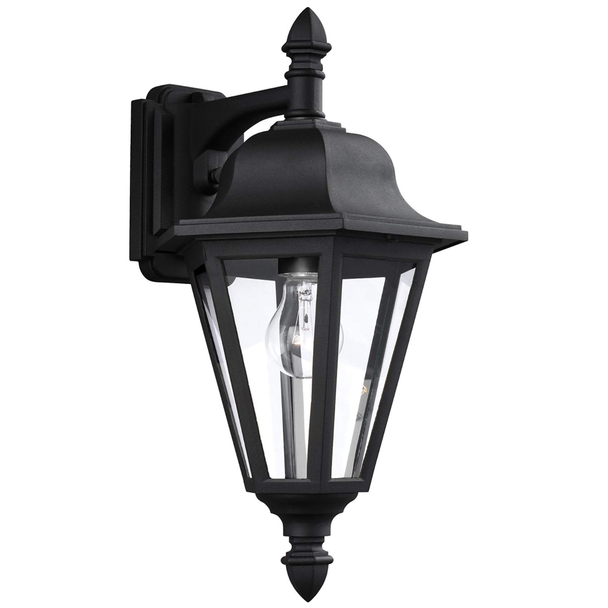Brentwood 18" Outdoor Wall Lantern, Black Finish - Bees Lighting
