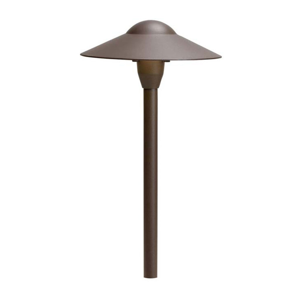 8" Dome Short Stem Path Light, Textured Architectural Bronze - Bees Lighting