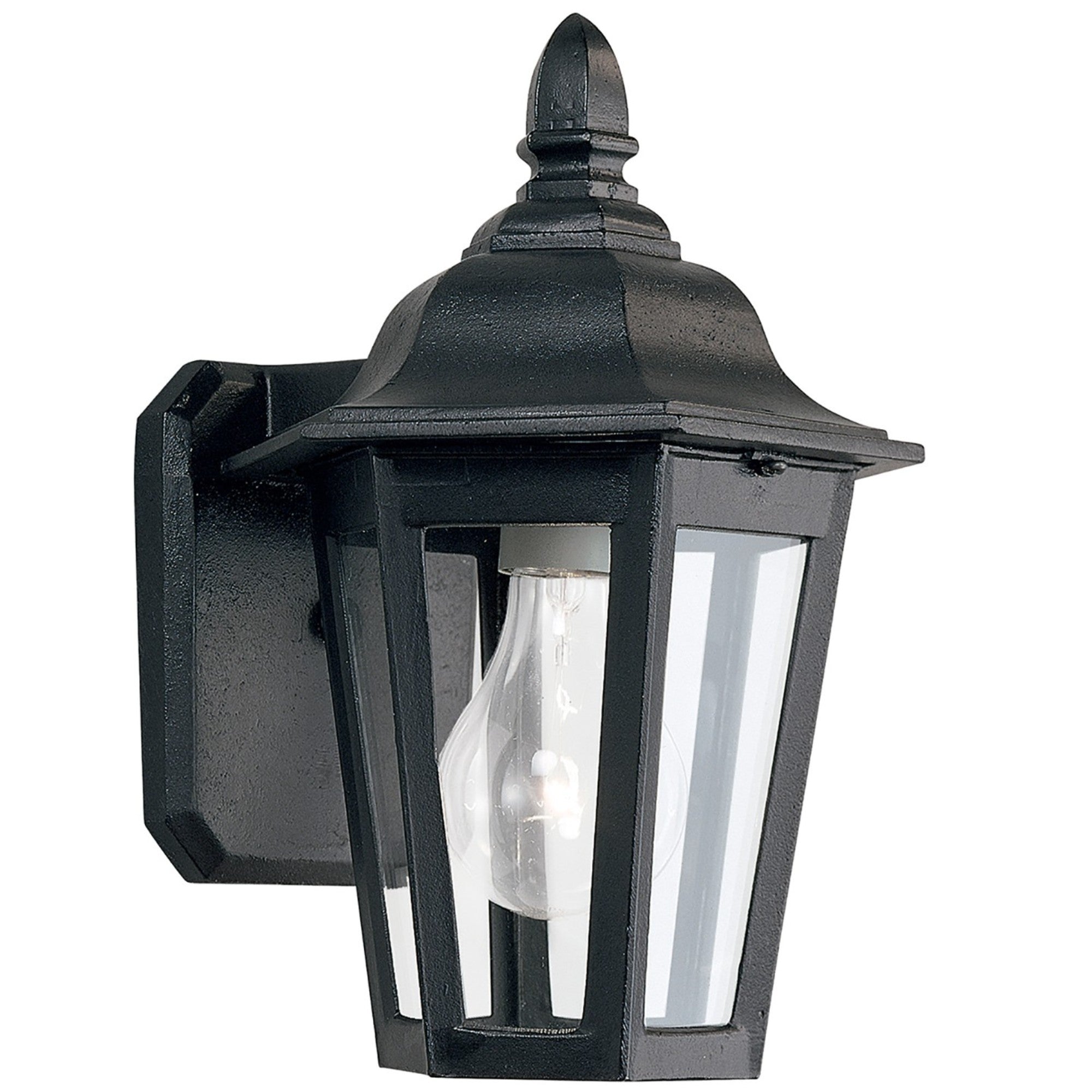 Brentwood 10" Outdoor Wall Lantern, Black Finish - Bees Lighting