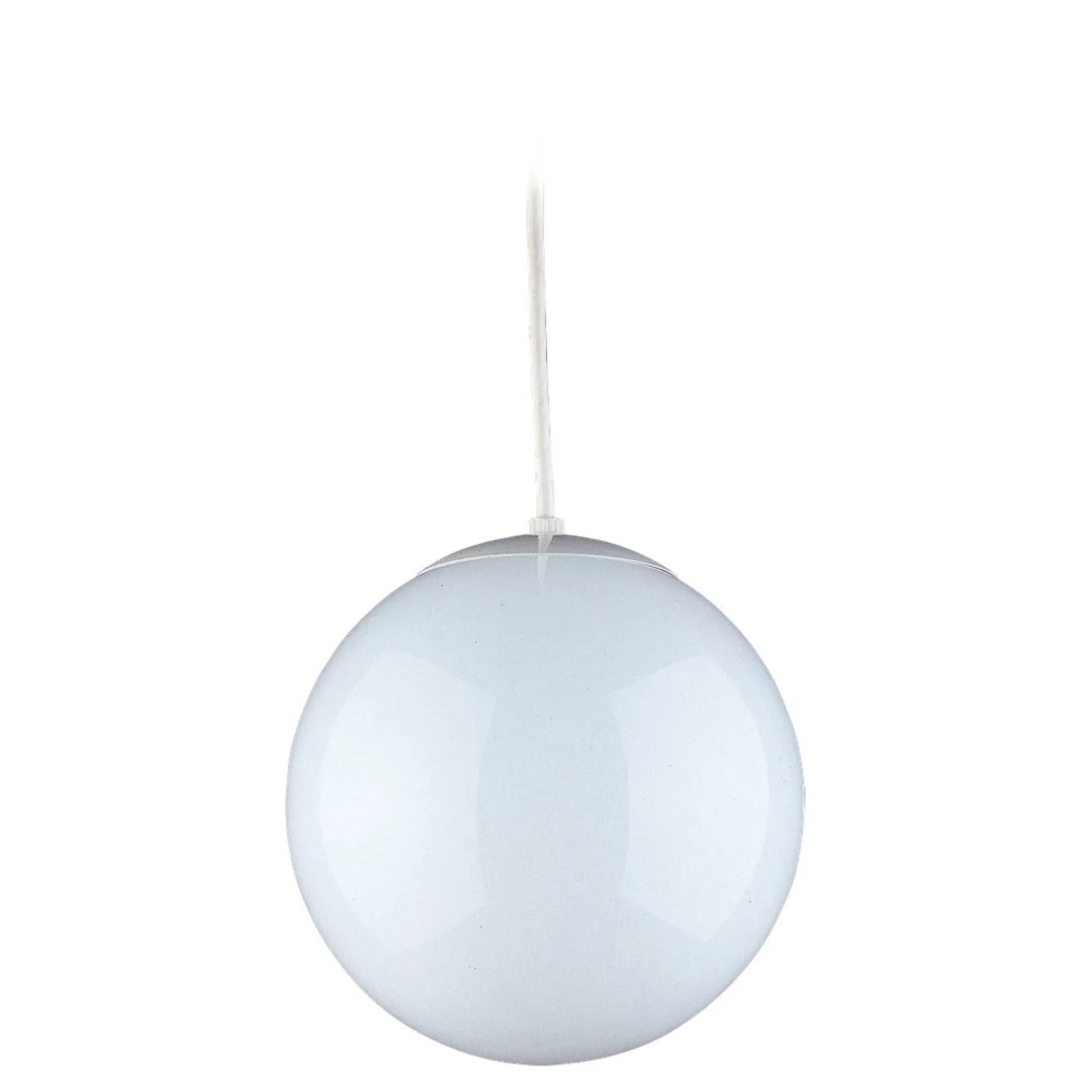 Leo Hanging Globe 8" Small Pendant, White Finish - Bees Lighting