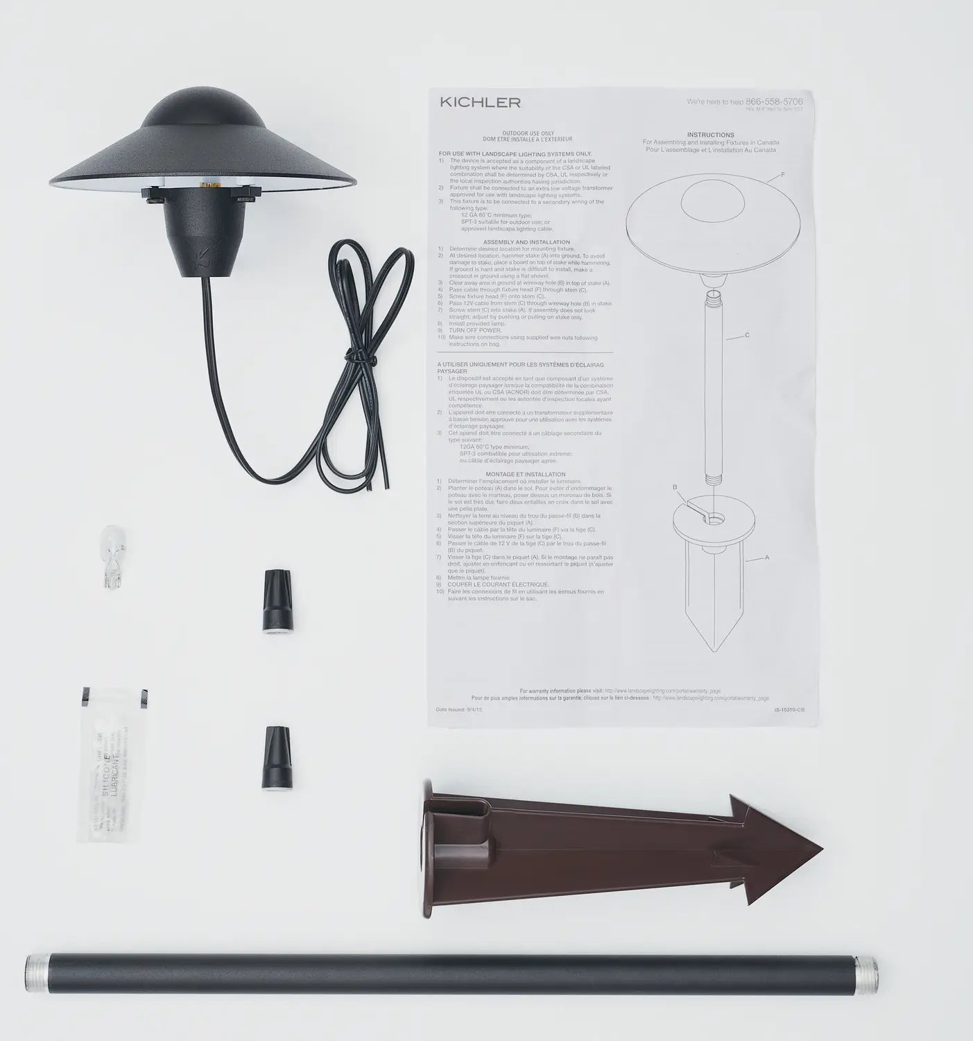 6" Dome Path Light Textured Black - Bees Lighting
