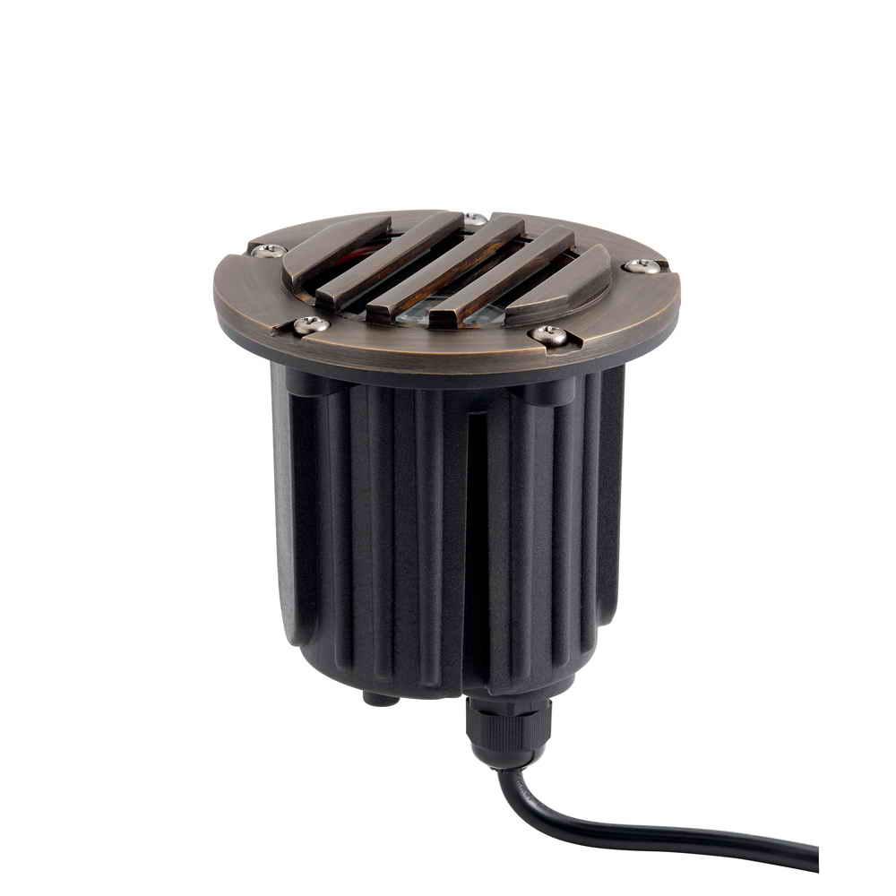 12V Landscape In-Ground Light with Rock Guard Brass - Bees Lighting