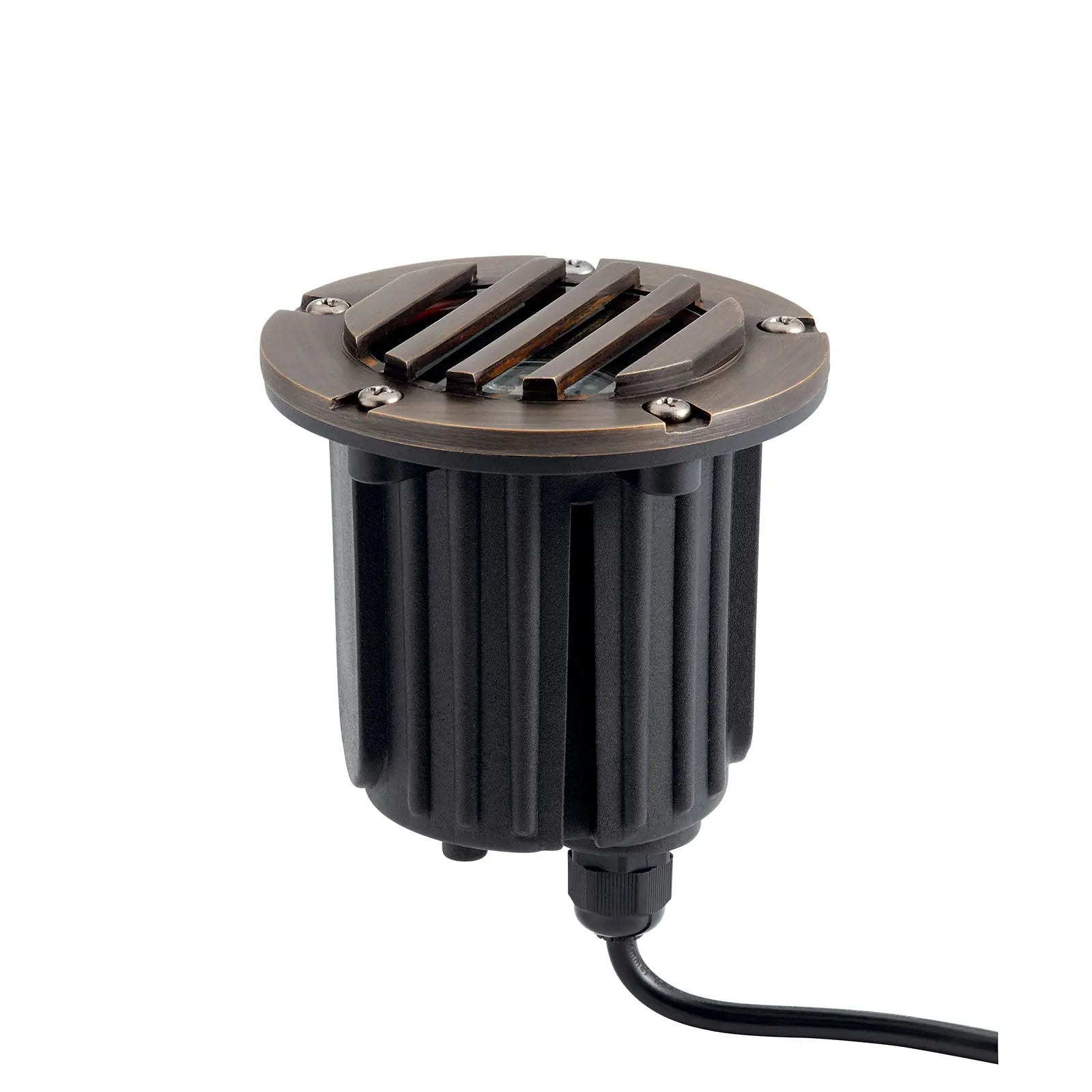 12V Landscape In-Ground Light with Rock Guard Brass - Bees Lighting