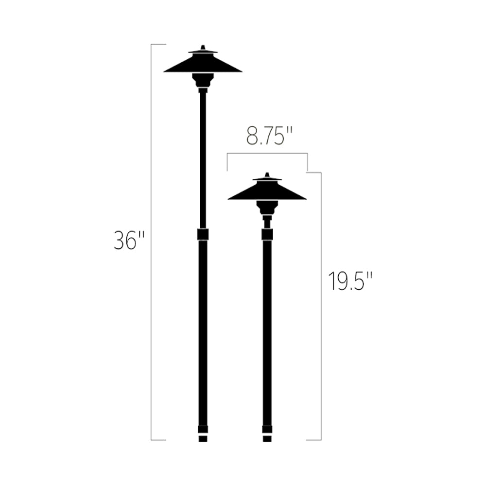 Large Adjustable Height Path Light, Centennial Brass - Bees Lighting