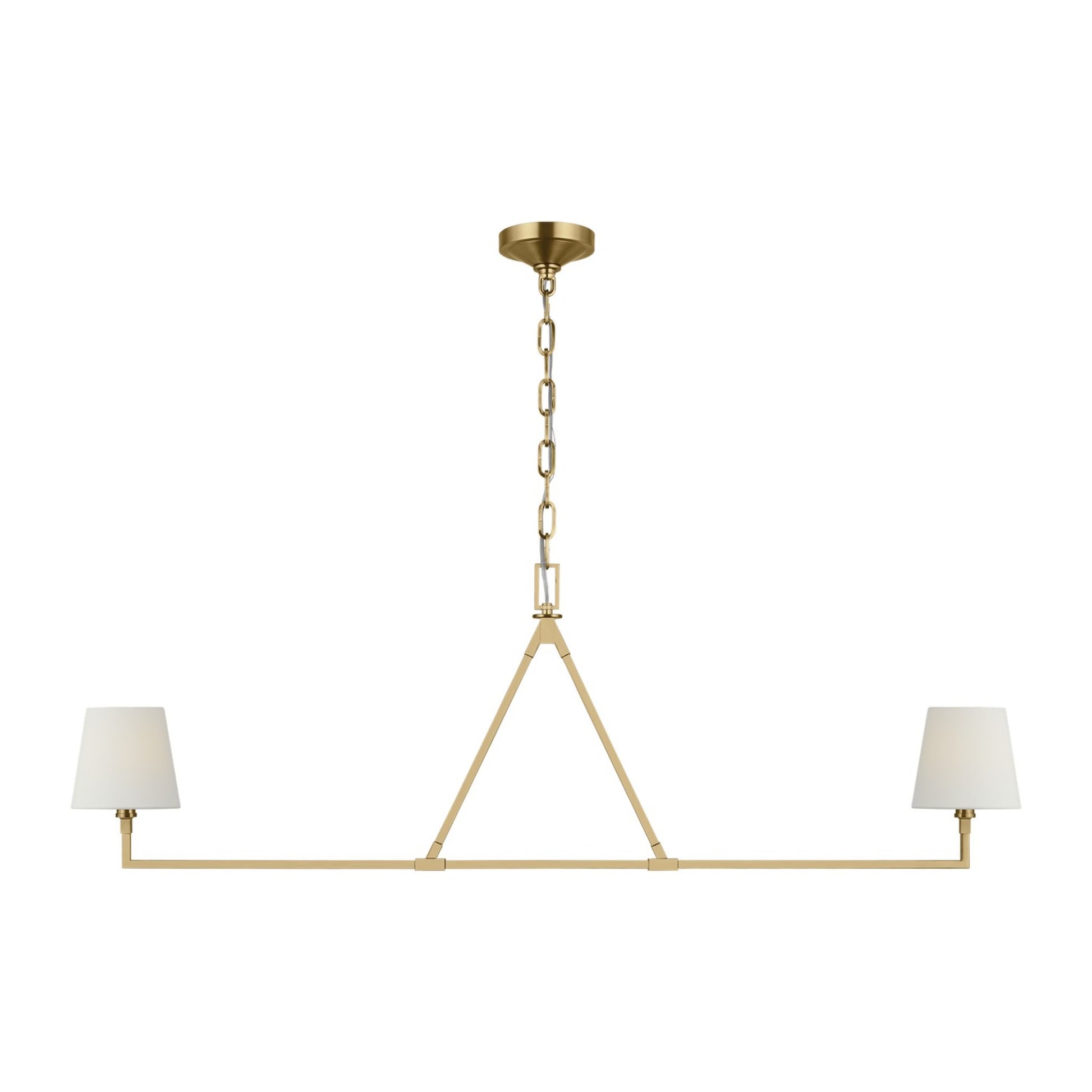 Perth 56" 2-Light Large Linear Chandelier, Burnished Brass Finish - Bees Lighting