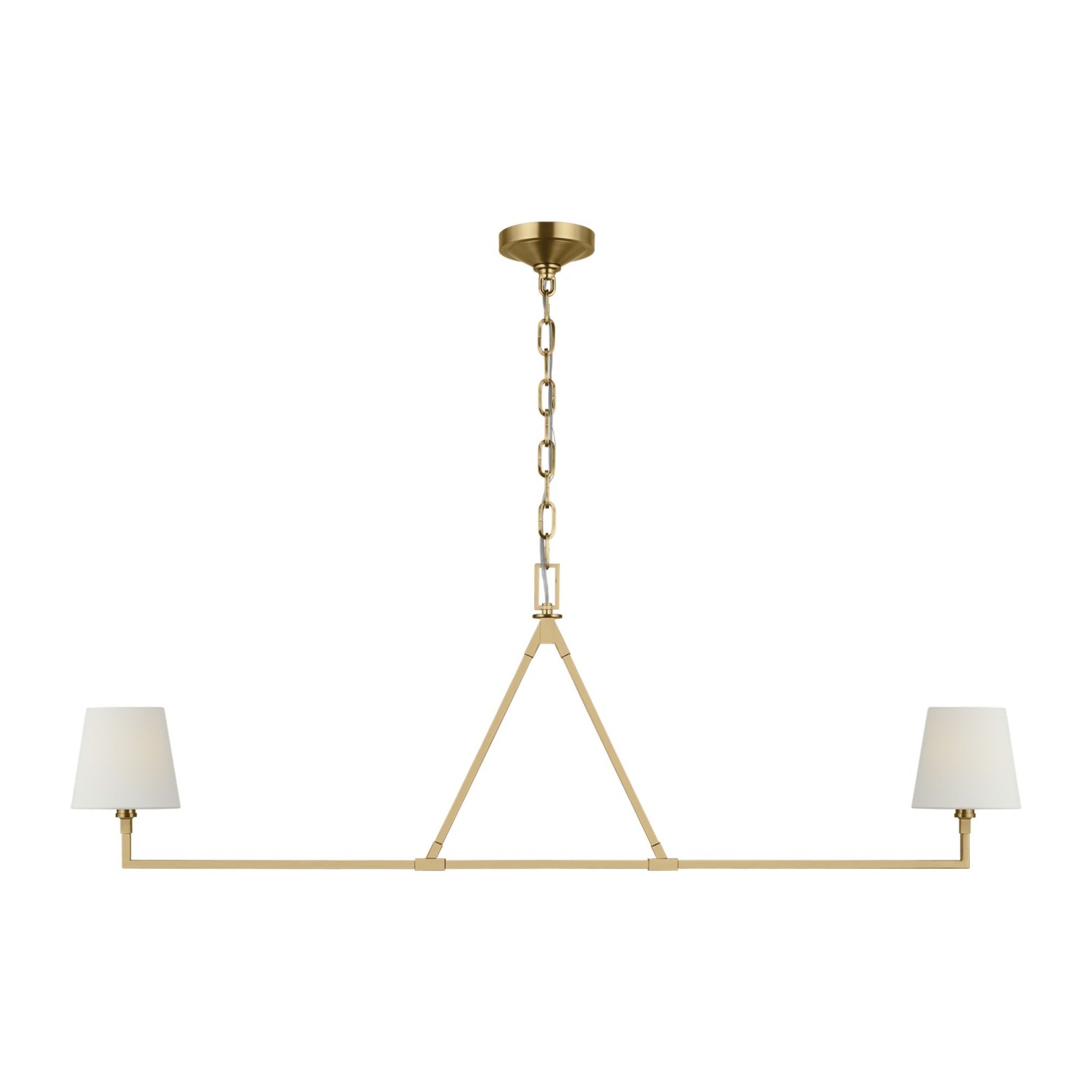 Perth 56" 2-Light Large Linear Chandelier, Burnished Brass Finish - Bees Lighting