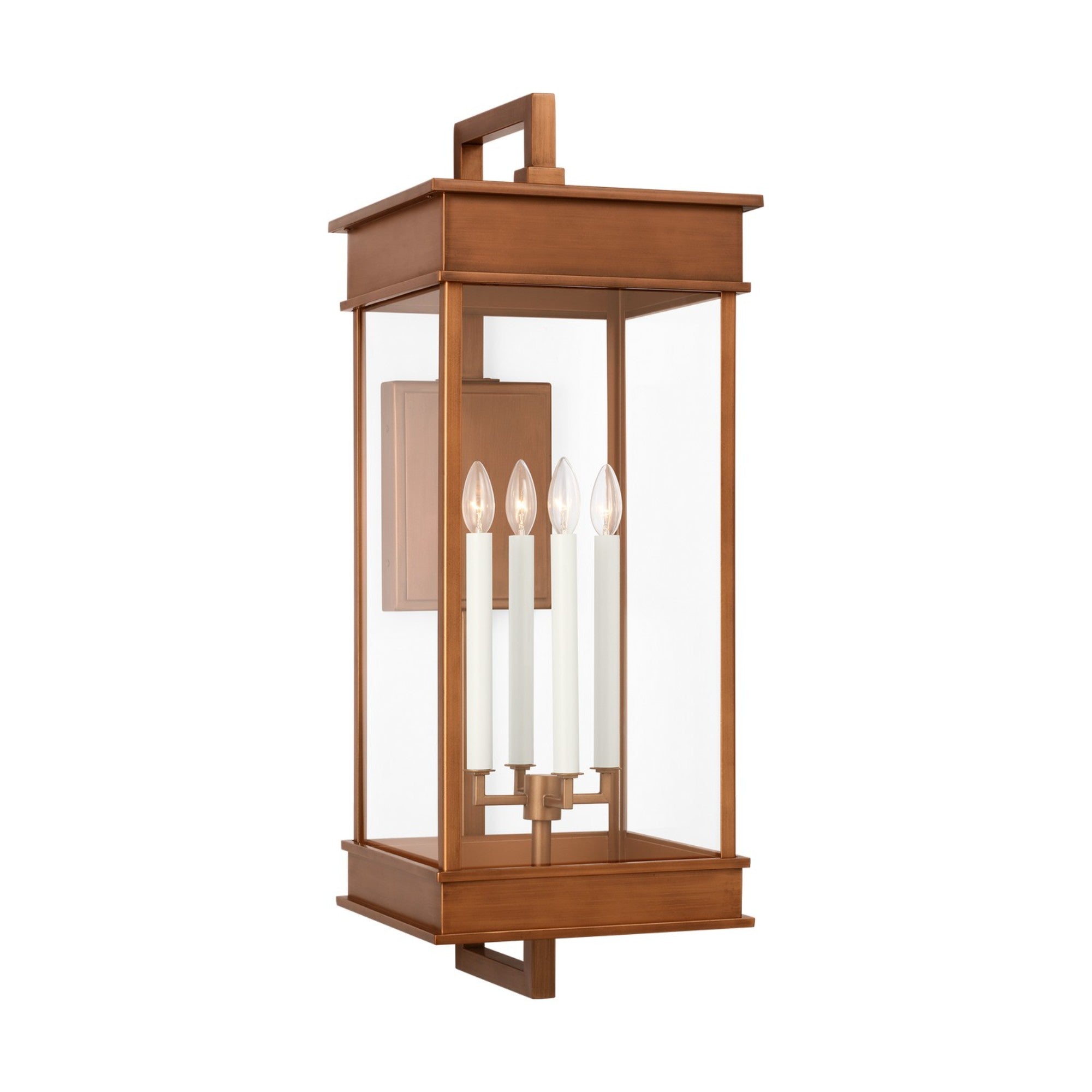 Cupertino 35" 4-Light X-Large Bracket Wall Lantern, Natural Copper Finish - Bees Lighting