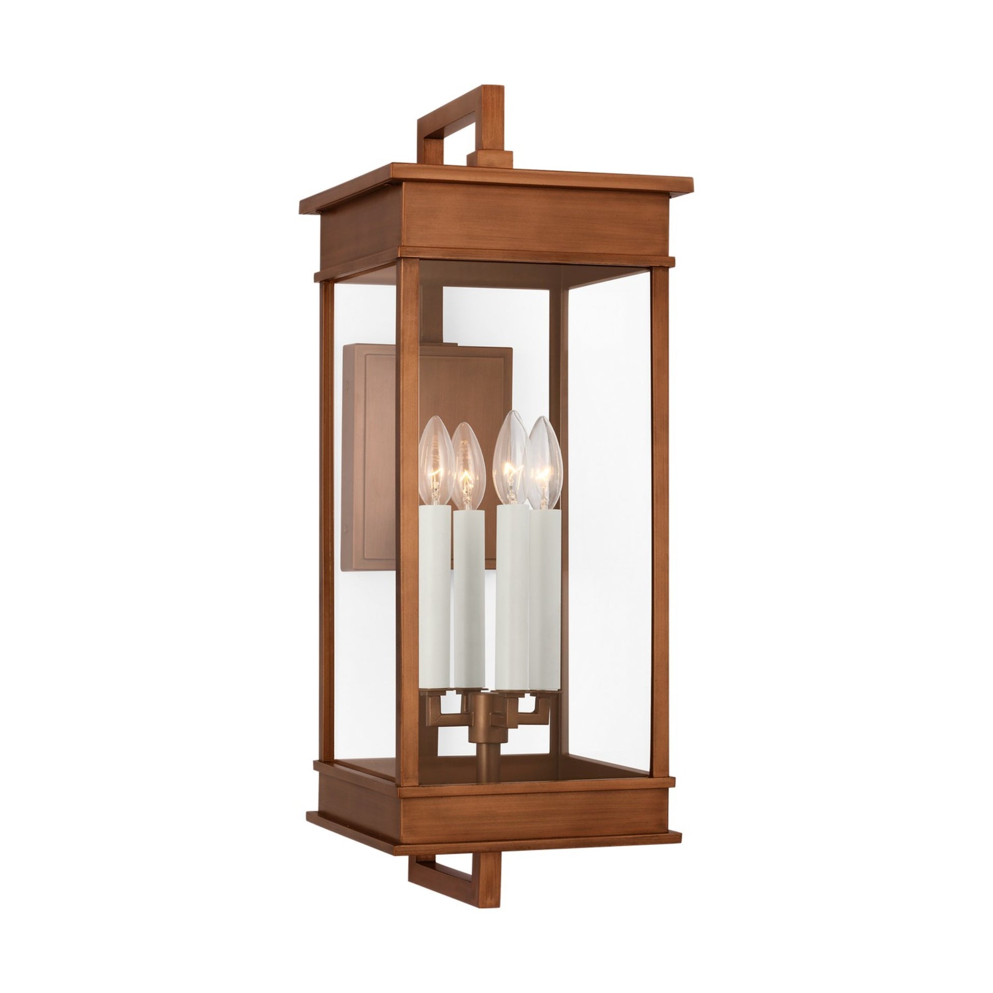 Cupertino 26" 4-Light Large Bracket Wall Lantern, Natural Copper Finish - Bees Lighting
