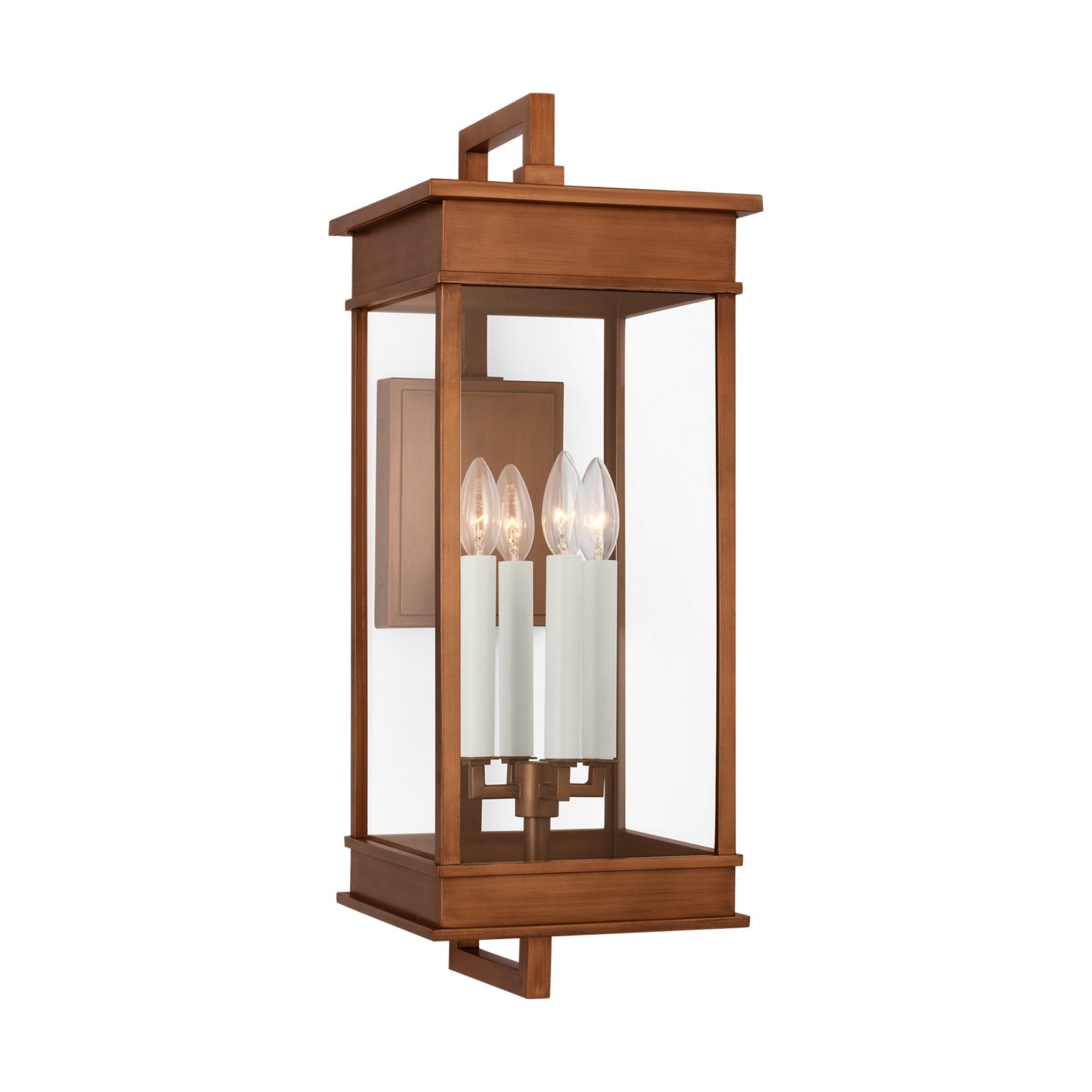 Cupertino 26" 4-Light Large Bracket Wall Lantern, Natural Copper Finish - Bees Lighting