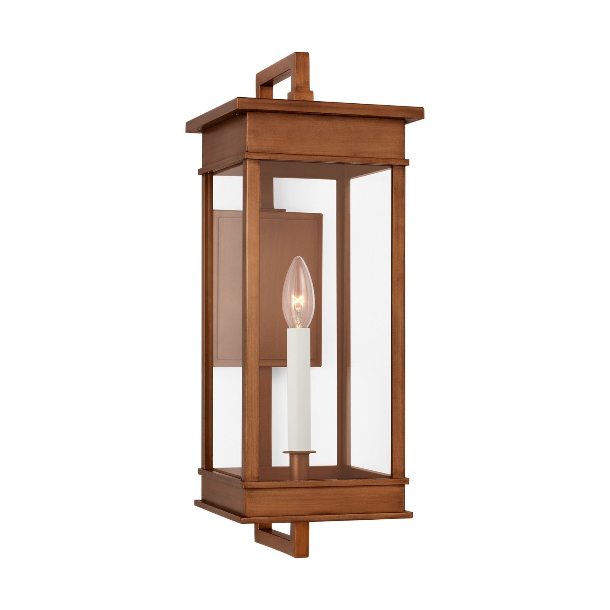 Cupertino 19" Medium Bracket Wall Lantern, Natural Copper Finish - Bees Lighting